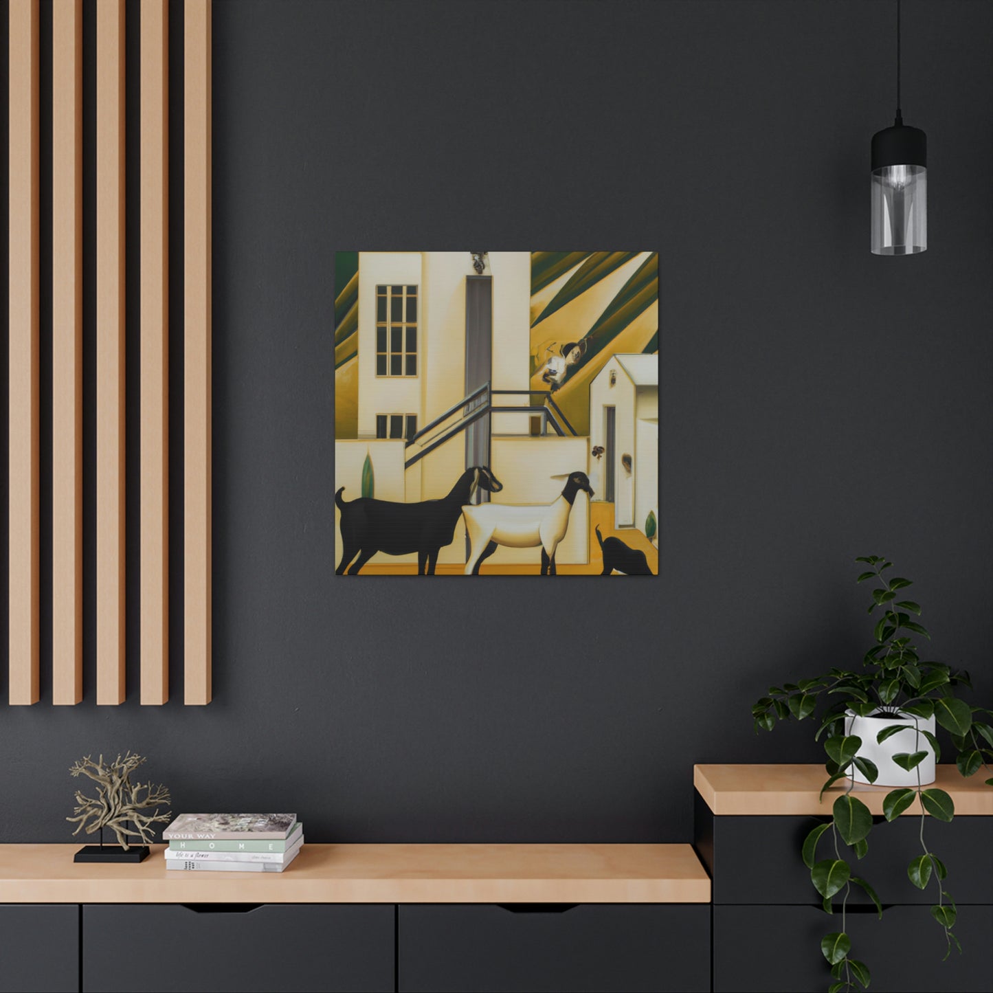 "Goat in Glamourous Gold" - Canvas