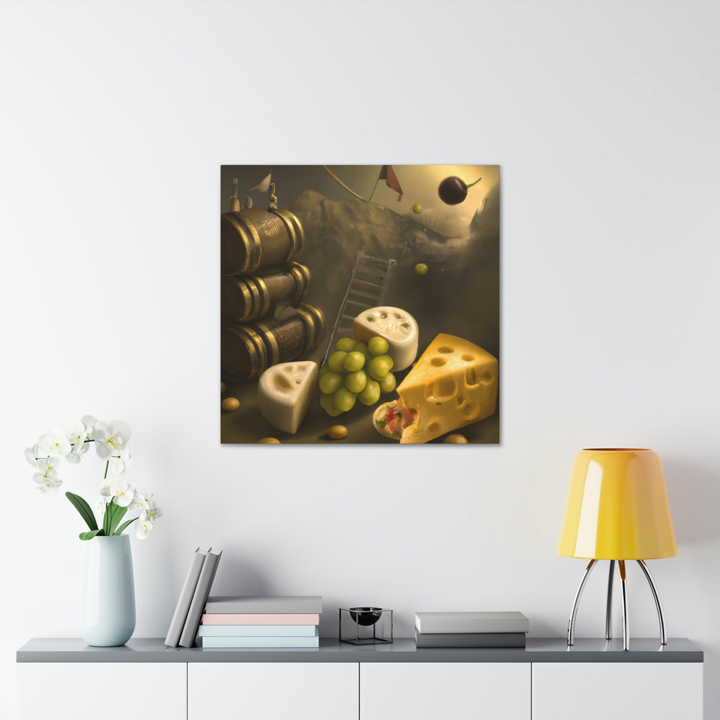 "Cheese Grapes Steampunk" - Canvas