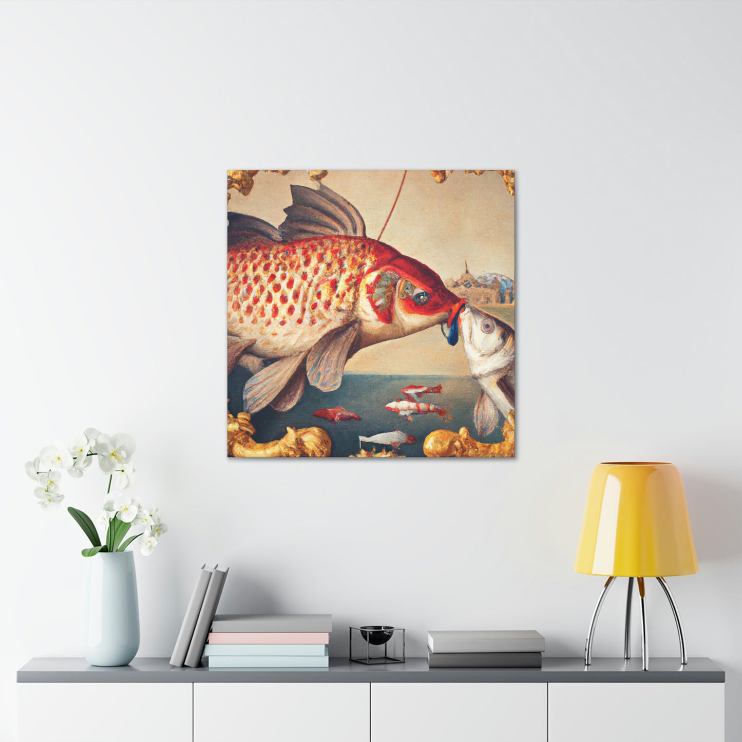 School of Fish Swimming - Canvas