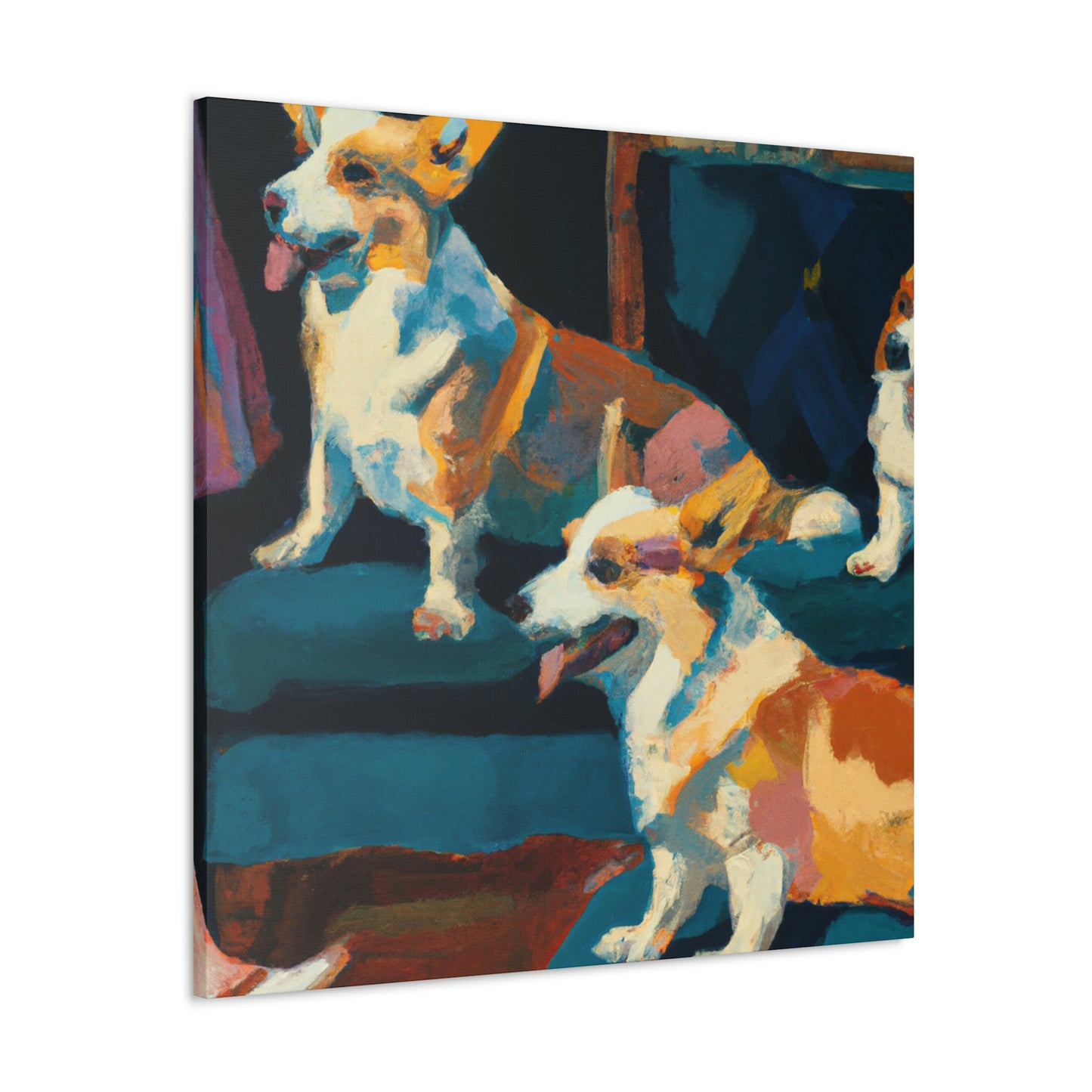 Corgi's Expressionist Dream - Canvas