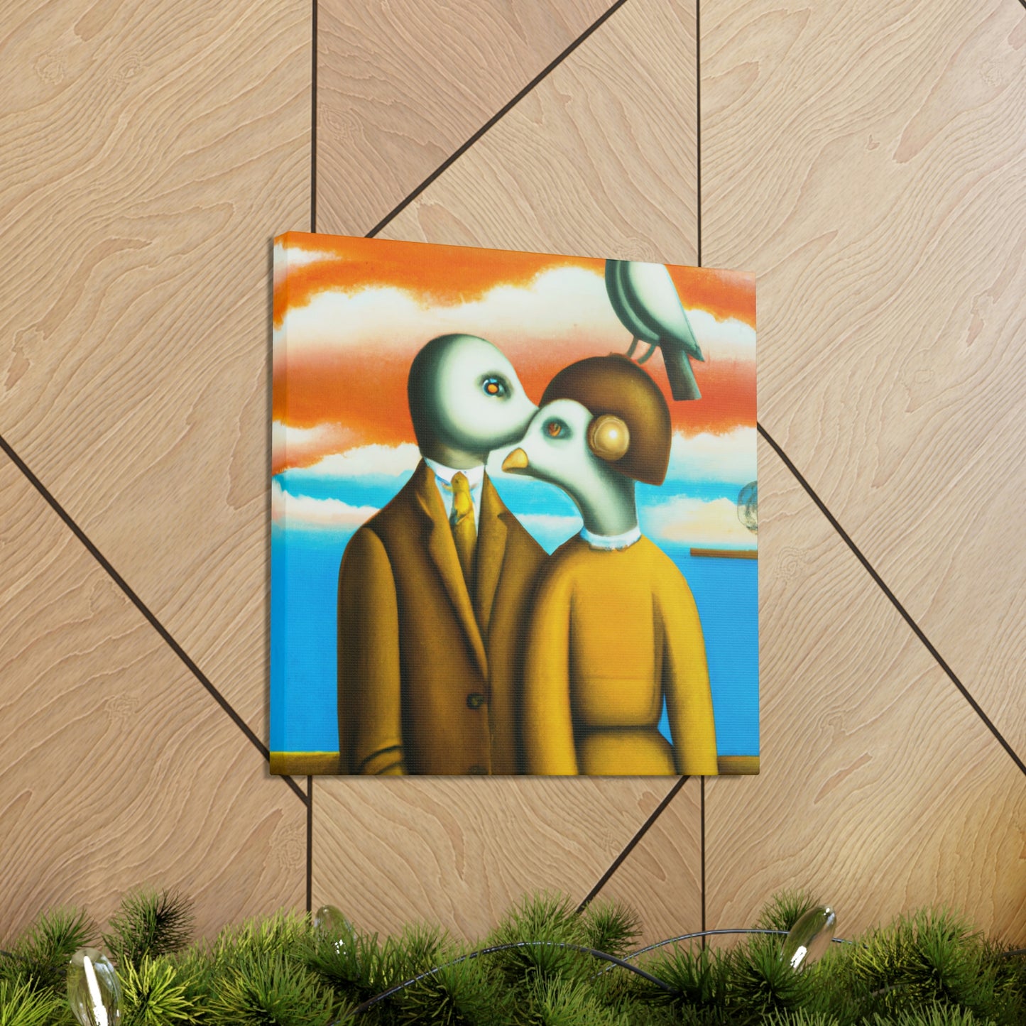 "Lovebirds in Surrealism - Canvas