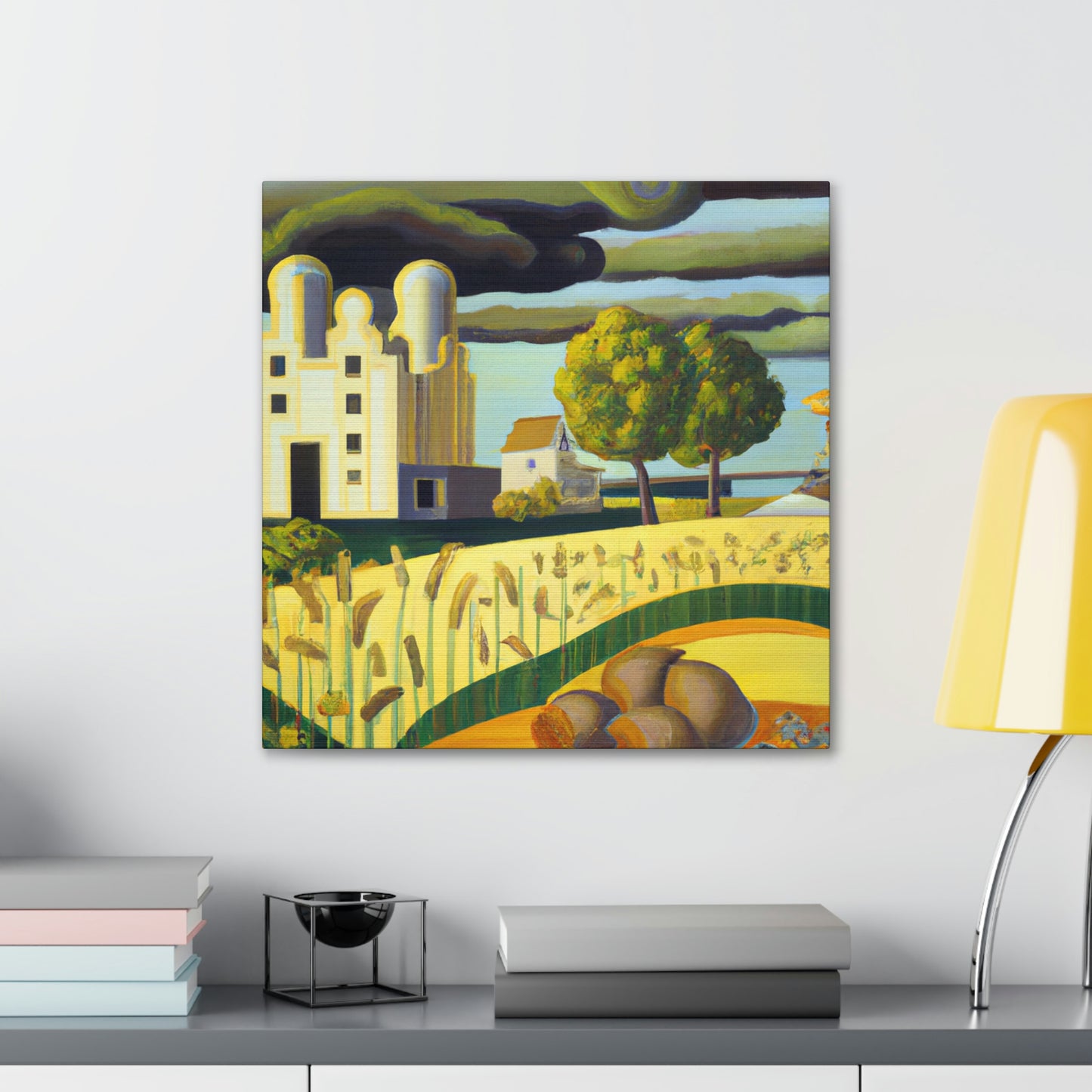 Farmhouse at Dawn. - Canvas