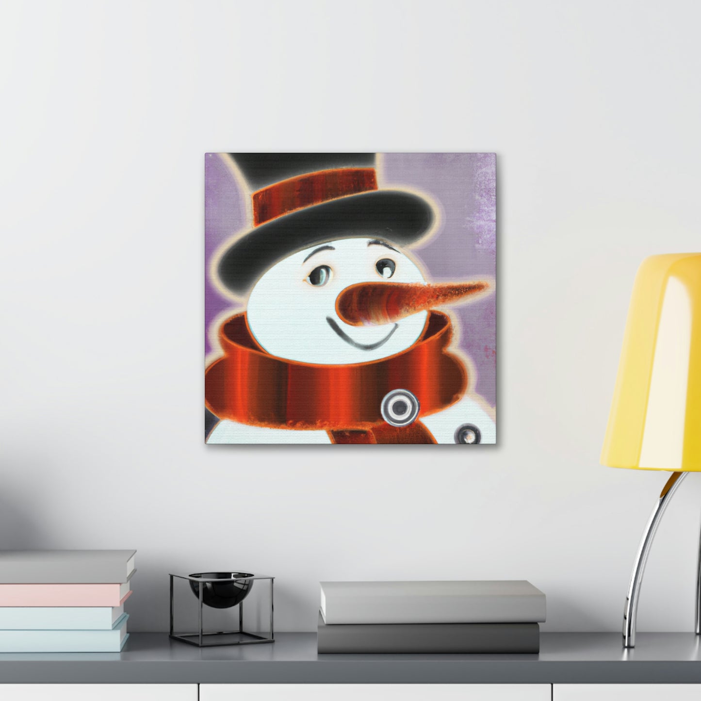 "Snowman's Art Deco Aura" - Canvas