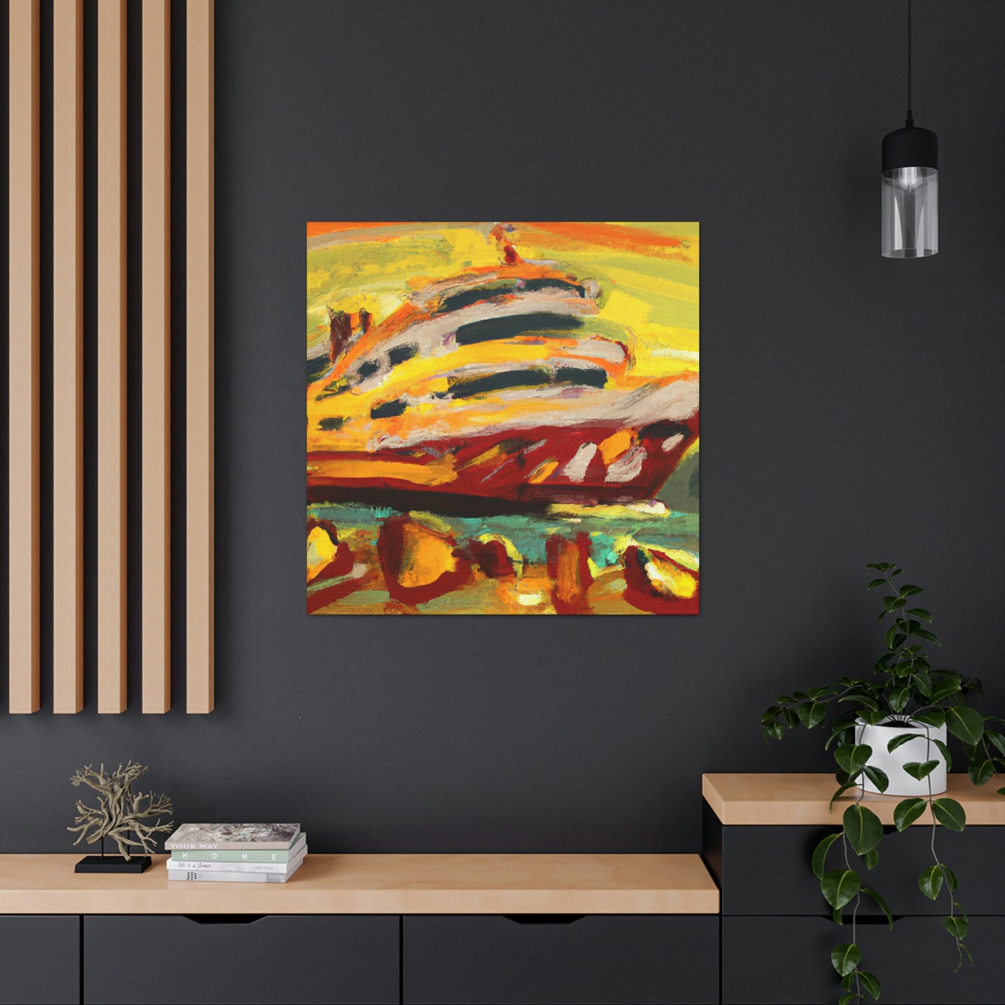 "Ferry of the 1940s" - Canvas