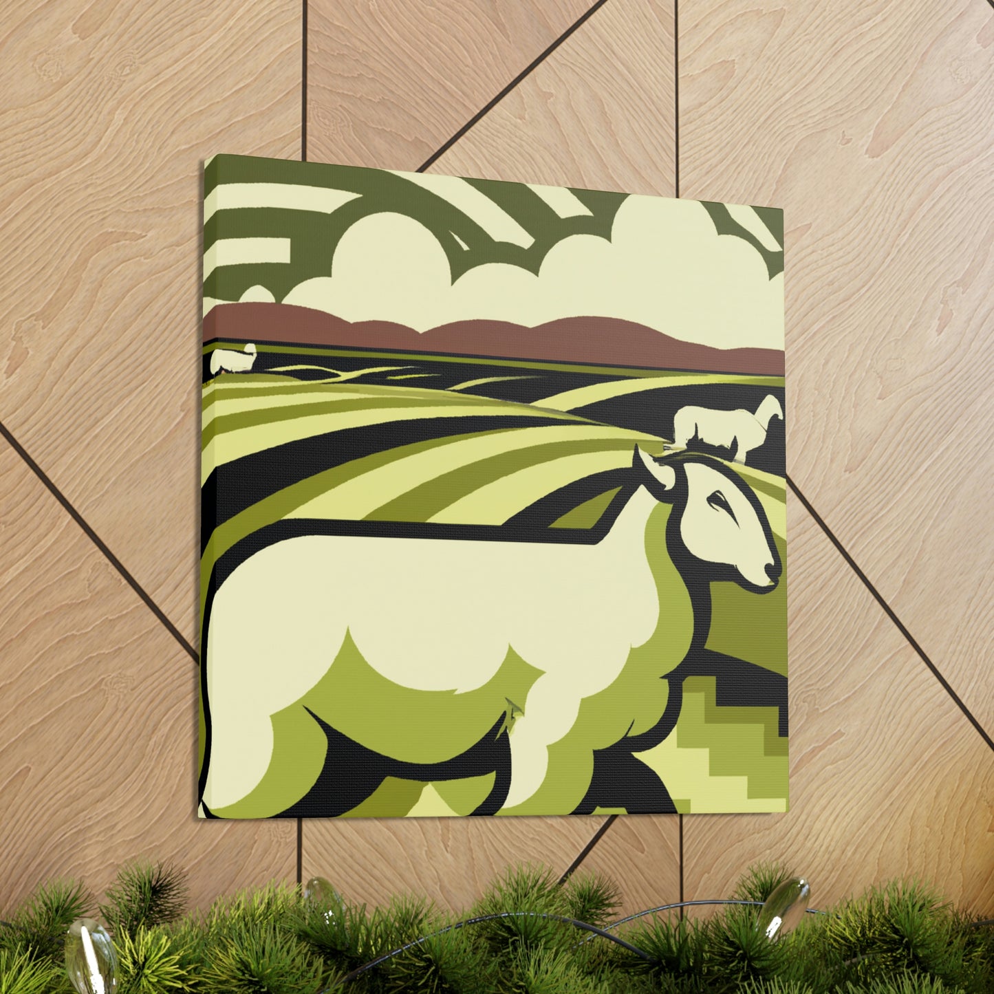 Sheep in Splendor. - Canvas