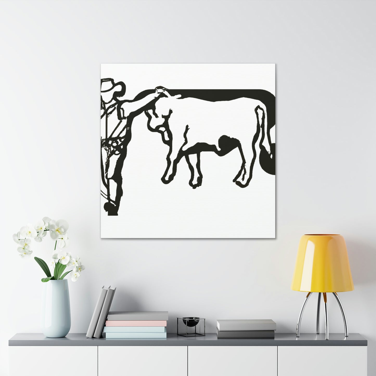 Branding Cattle Abstract - Canvas