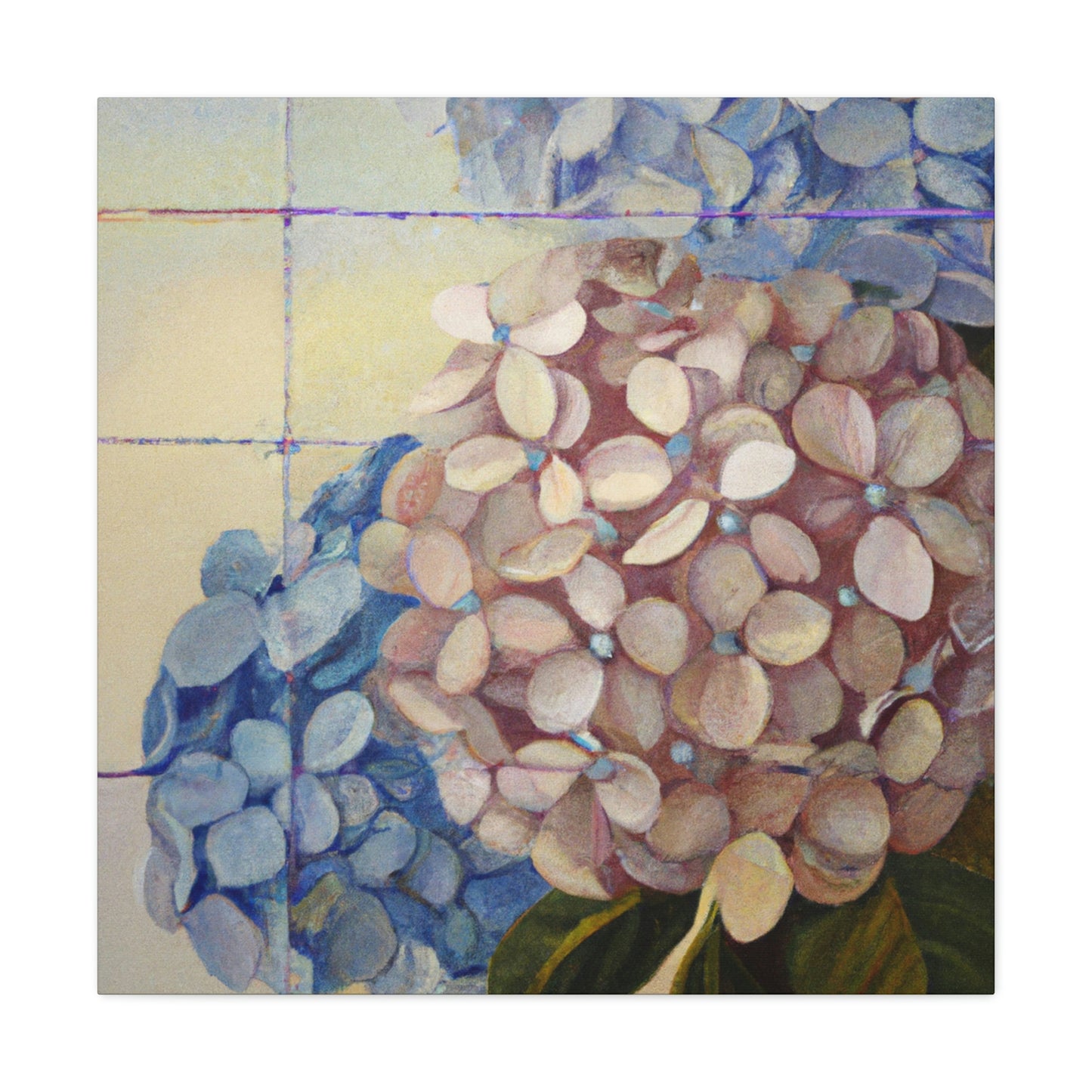 "Lush Deco Hydrangeas" - Canvas