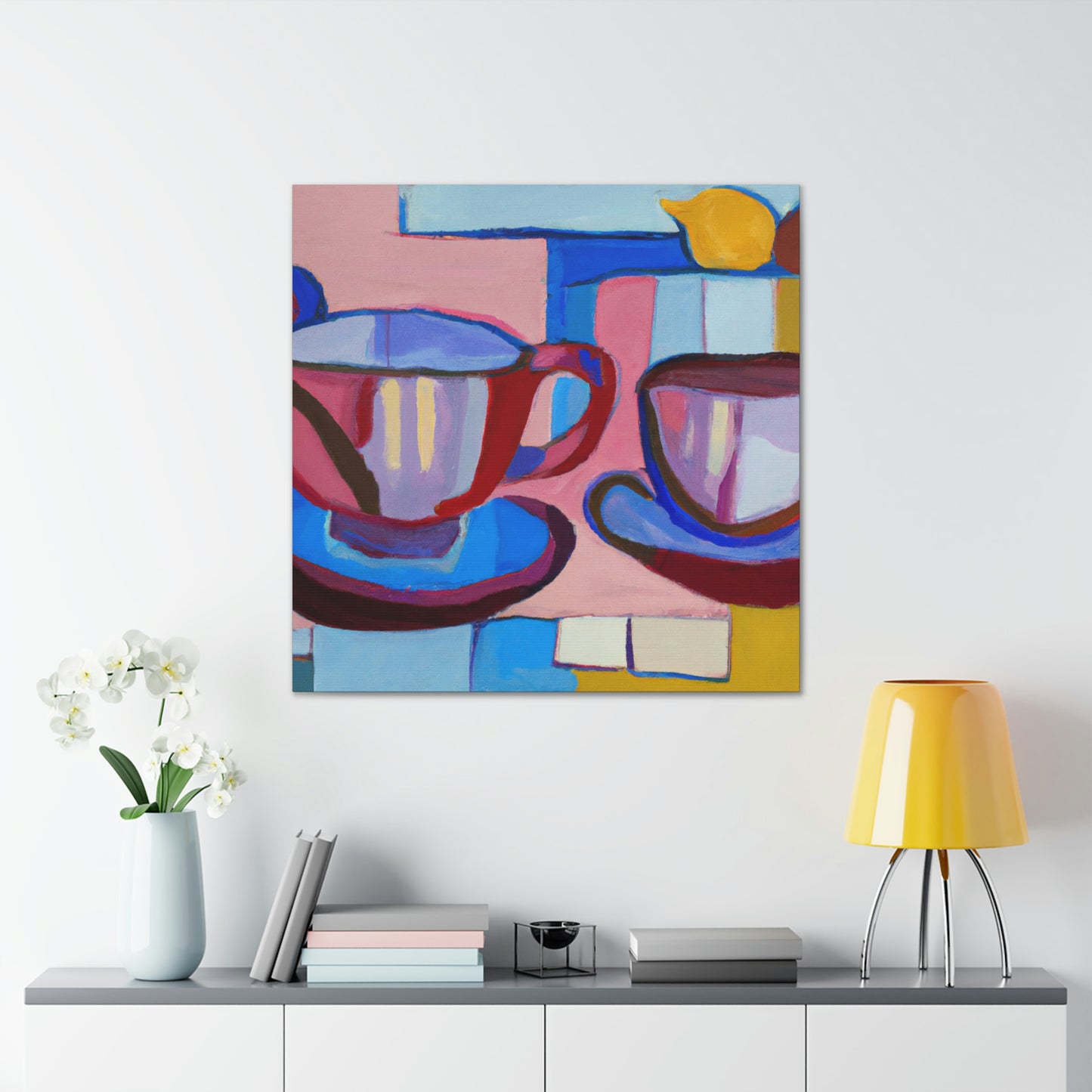 "Tea Cups in Movement" - Canvas