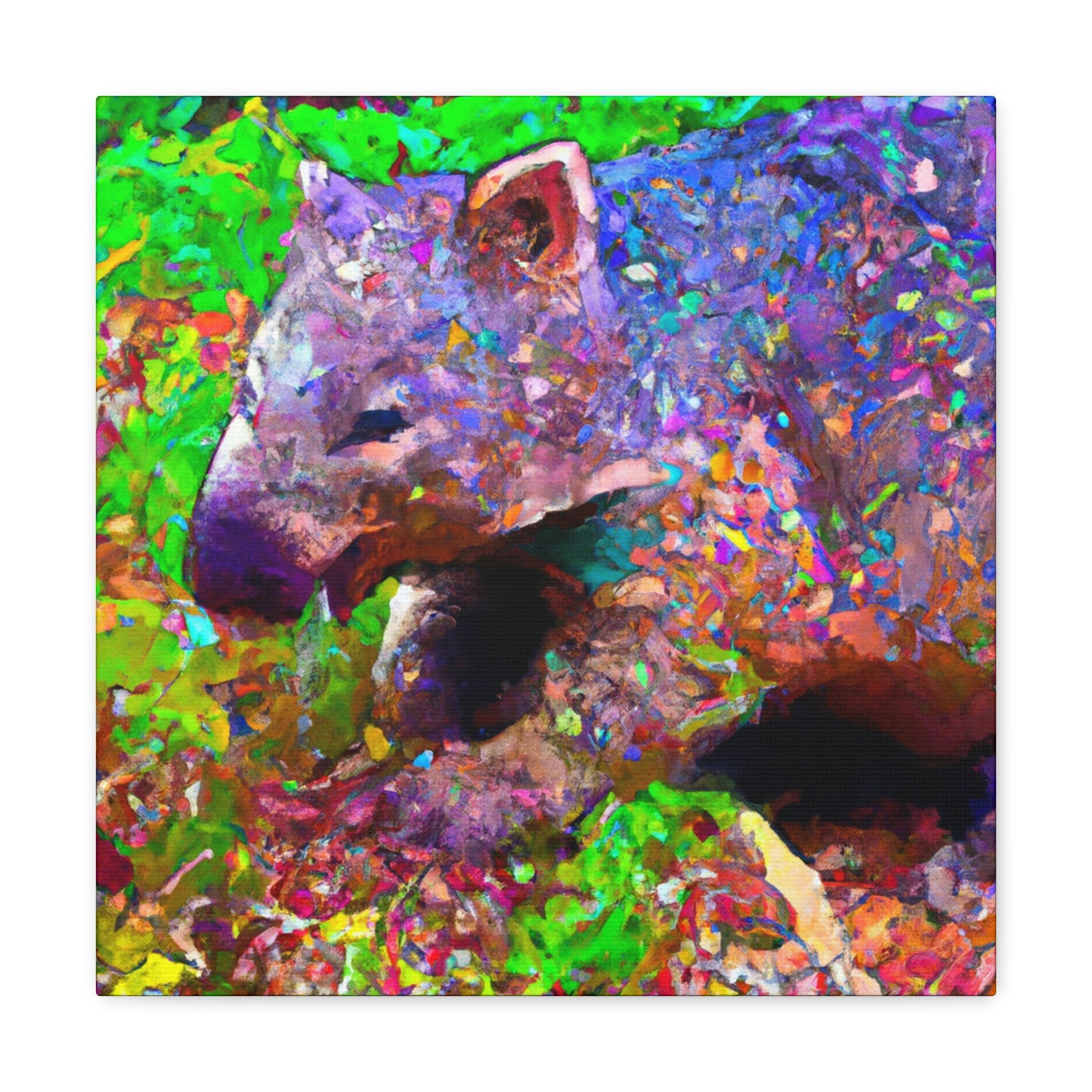 "Wombat in Pointillism" - Canvas