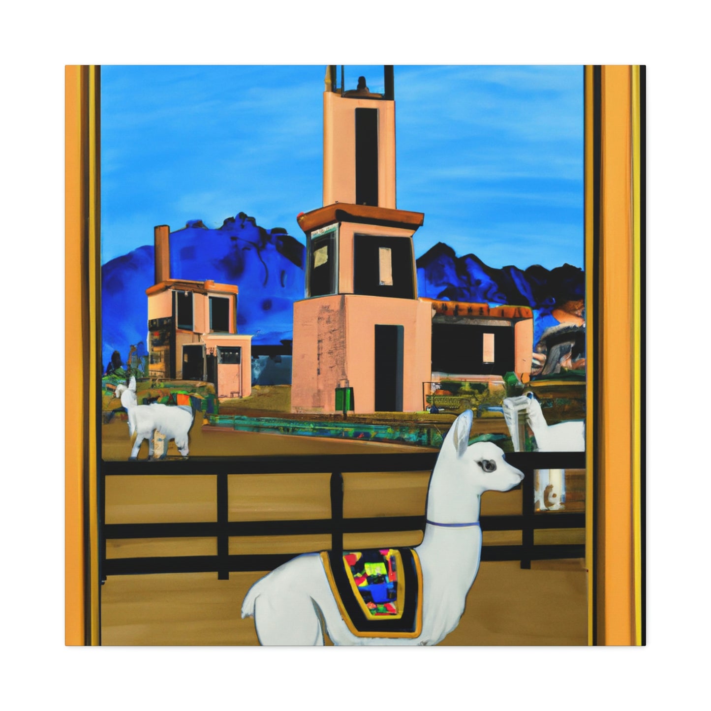 Llama Art Deco Glam - Canvas