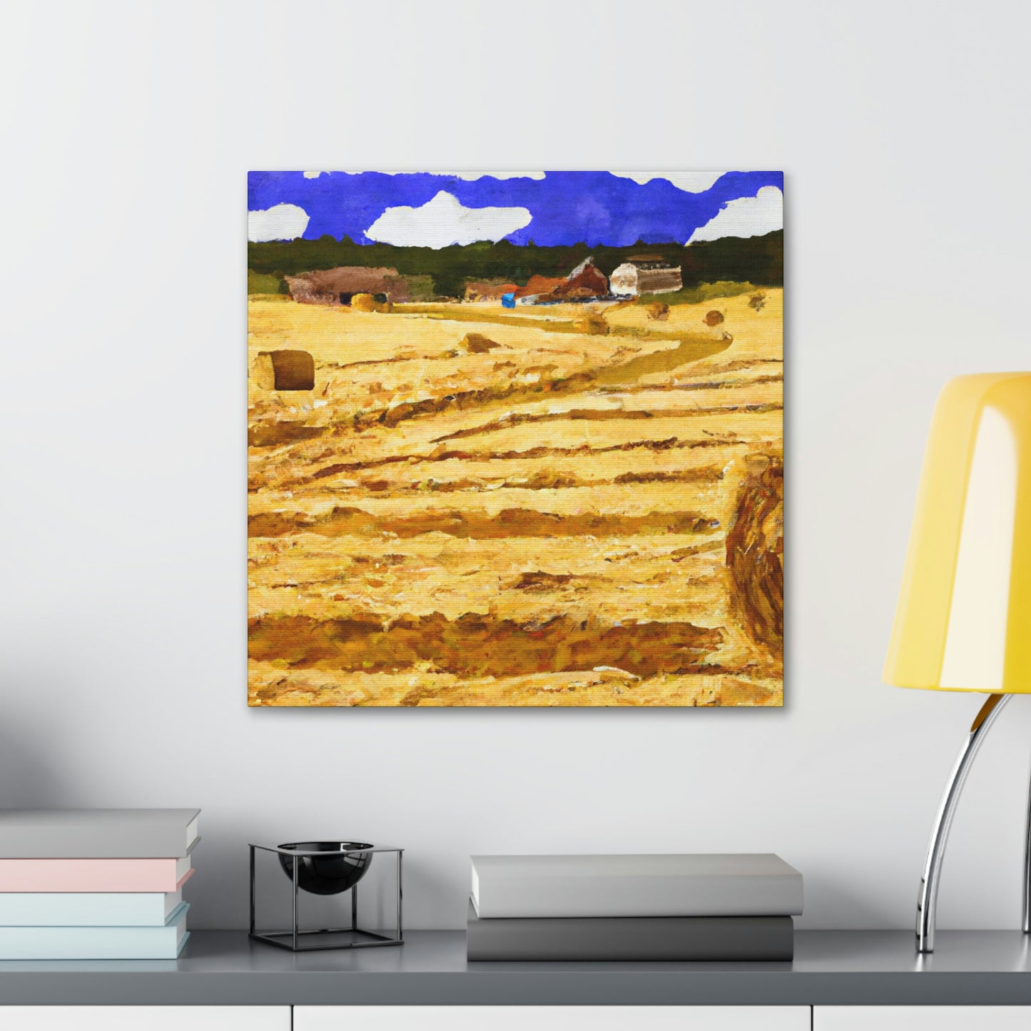 Hayfield by Moonlight - Canvas