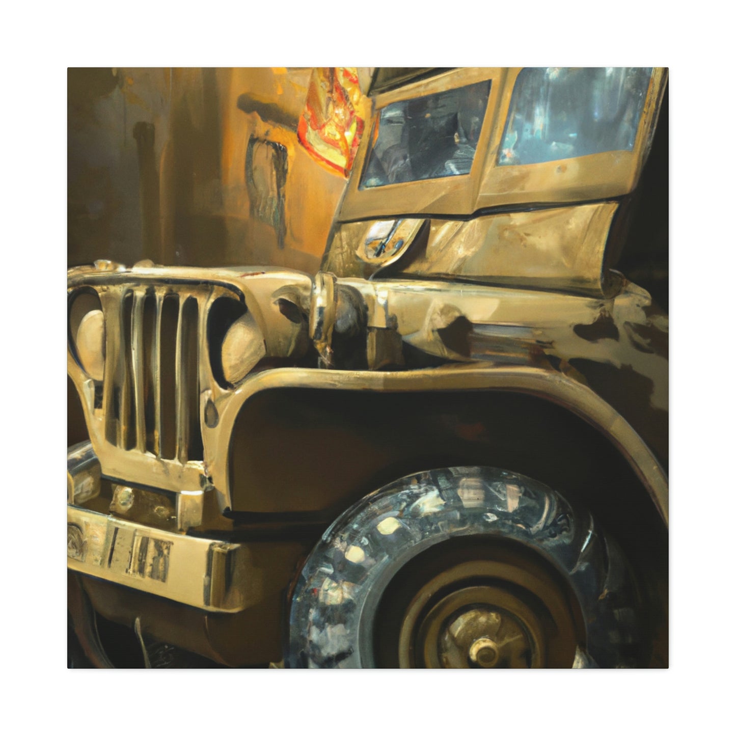 "Jeep in Morning Light" - Canvas