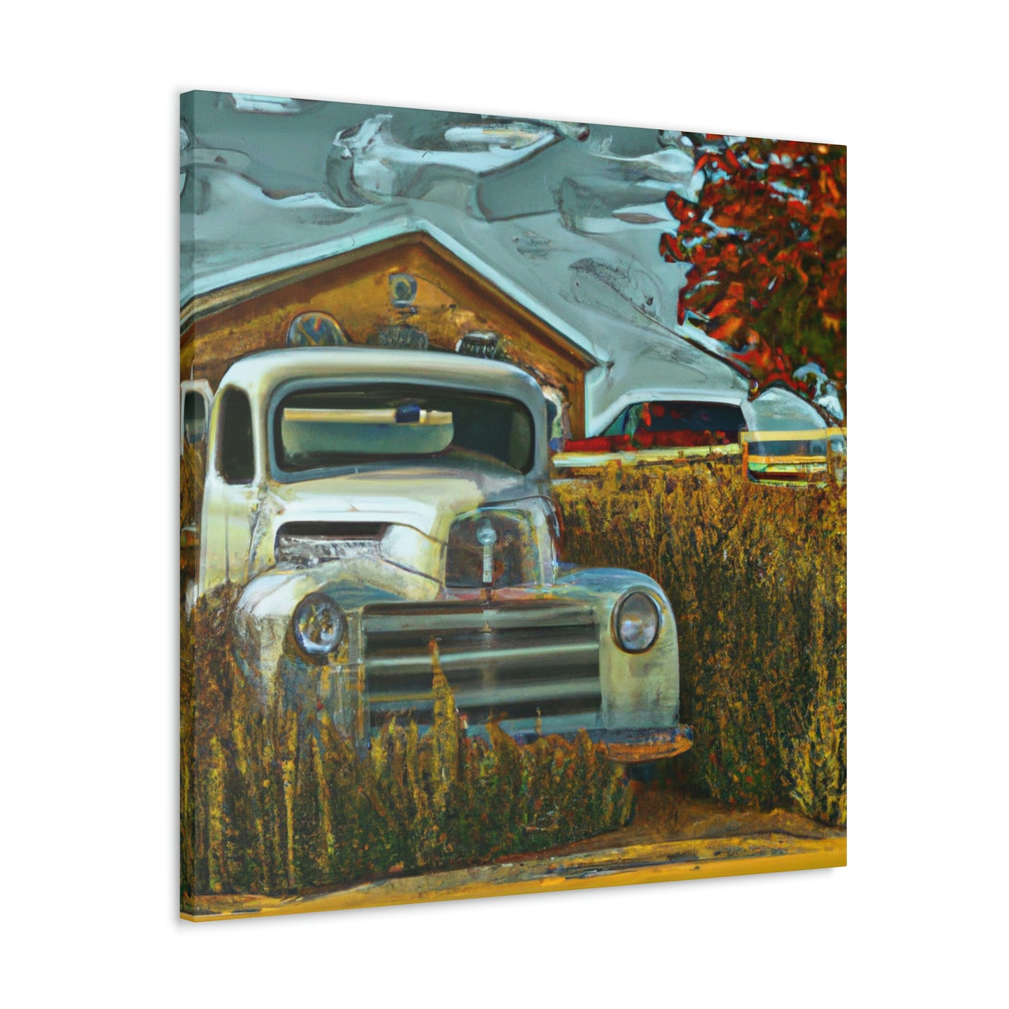 "Rustic Retreat Truckscape" - Canvas