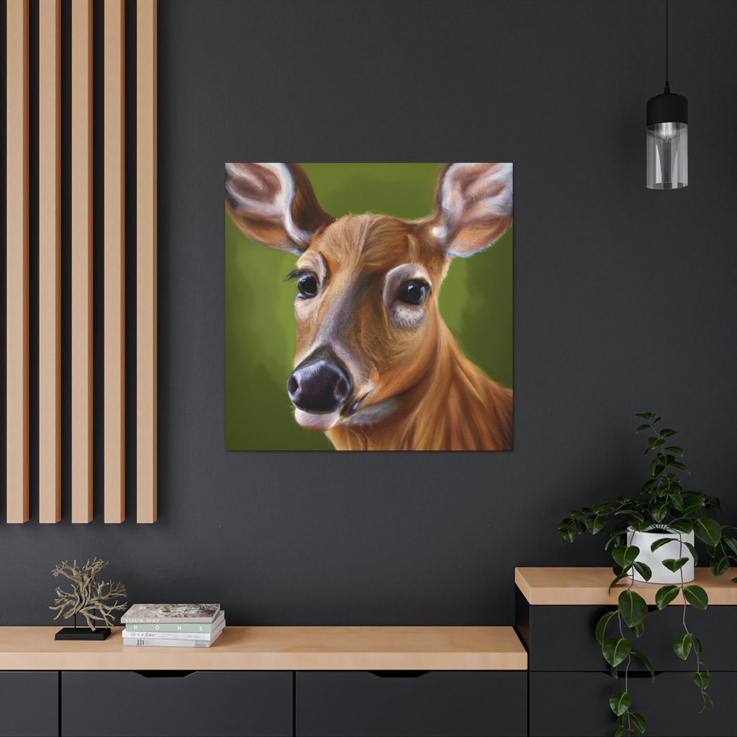 "Whitetail Deer in Snow" - Canvas