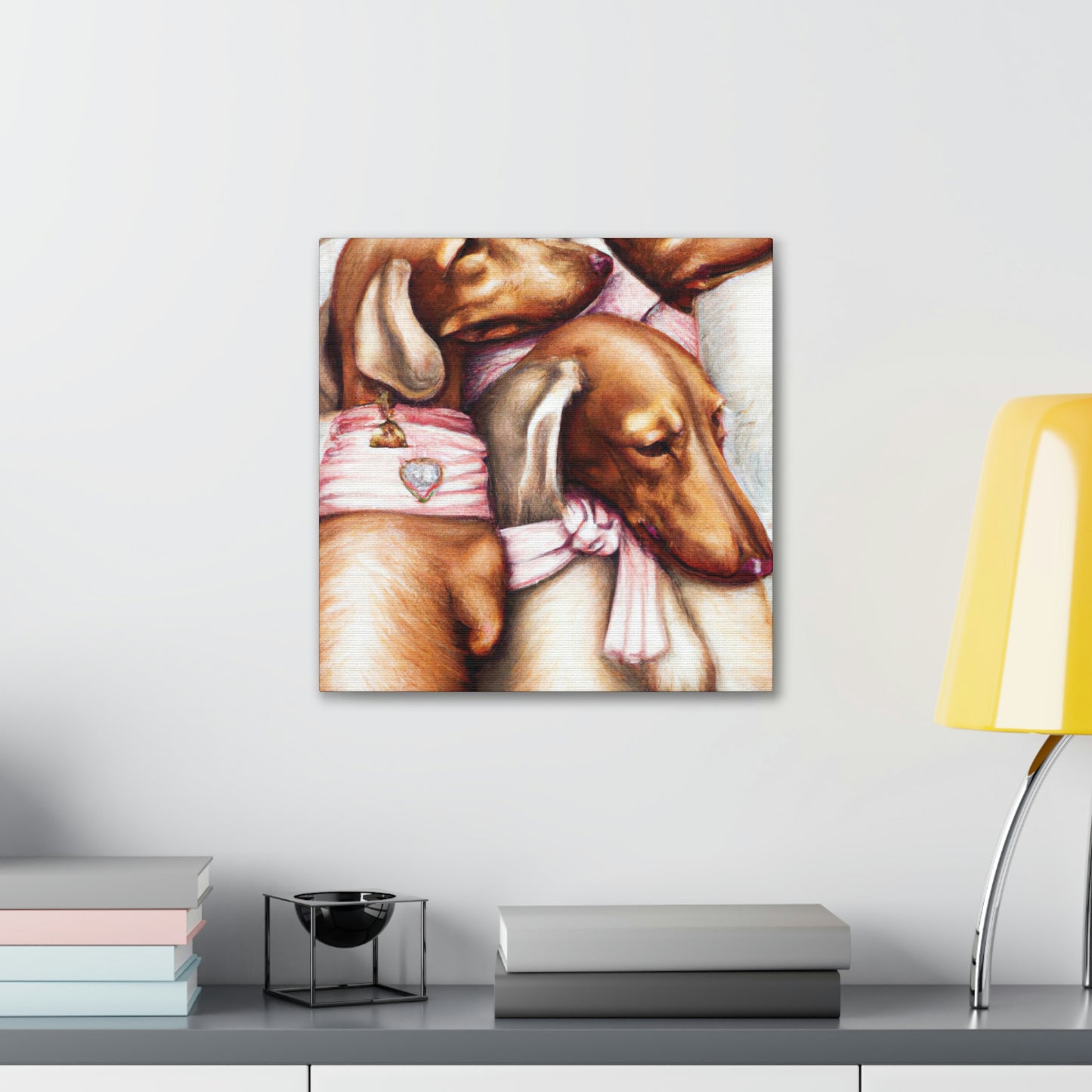 "Dashing Dachshund Deco" - Canvas