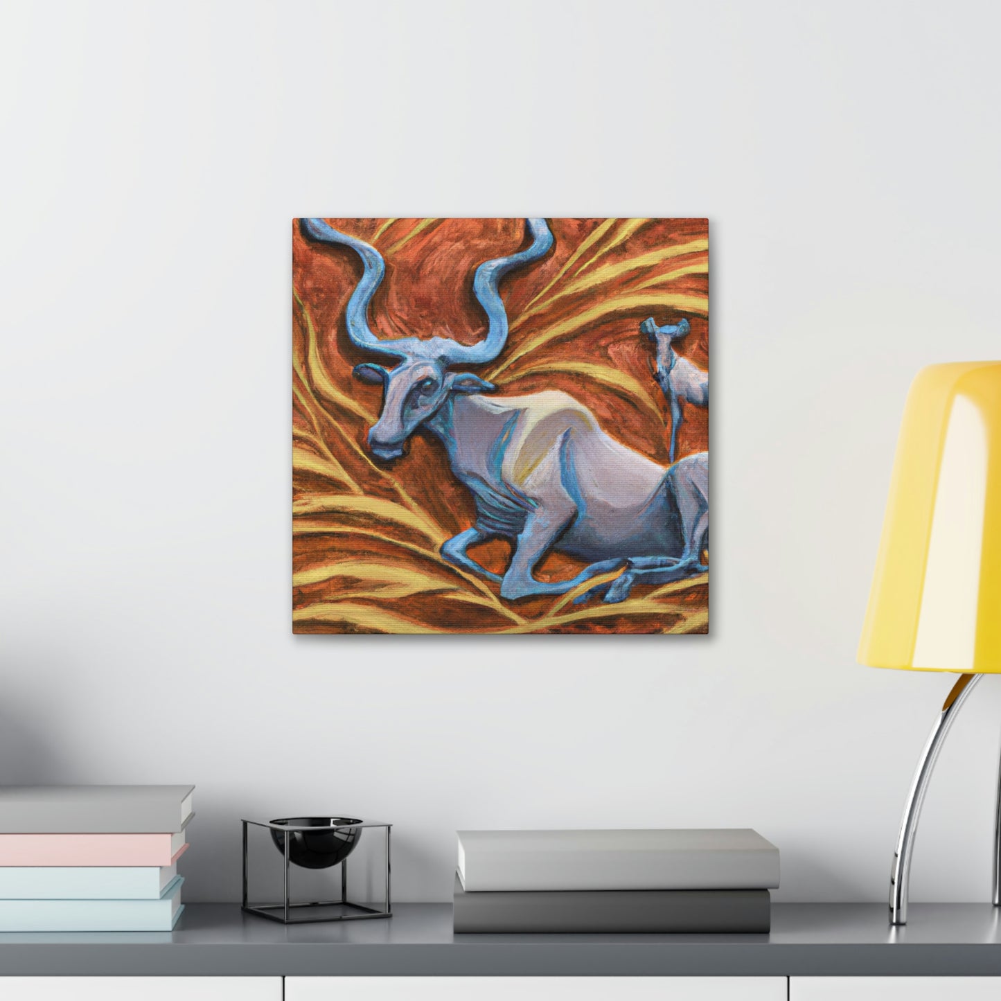 Wildebeest in Deco - Canvas