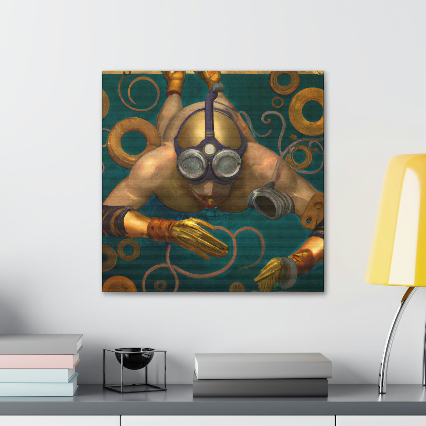 "Swimming in Steampunk Era" - Canvas