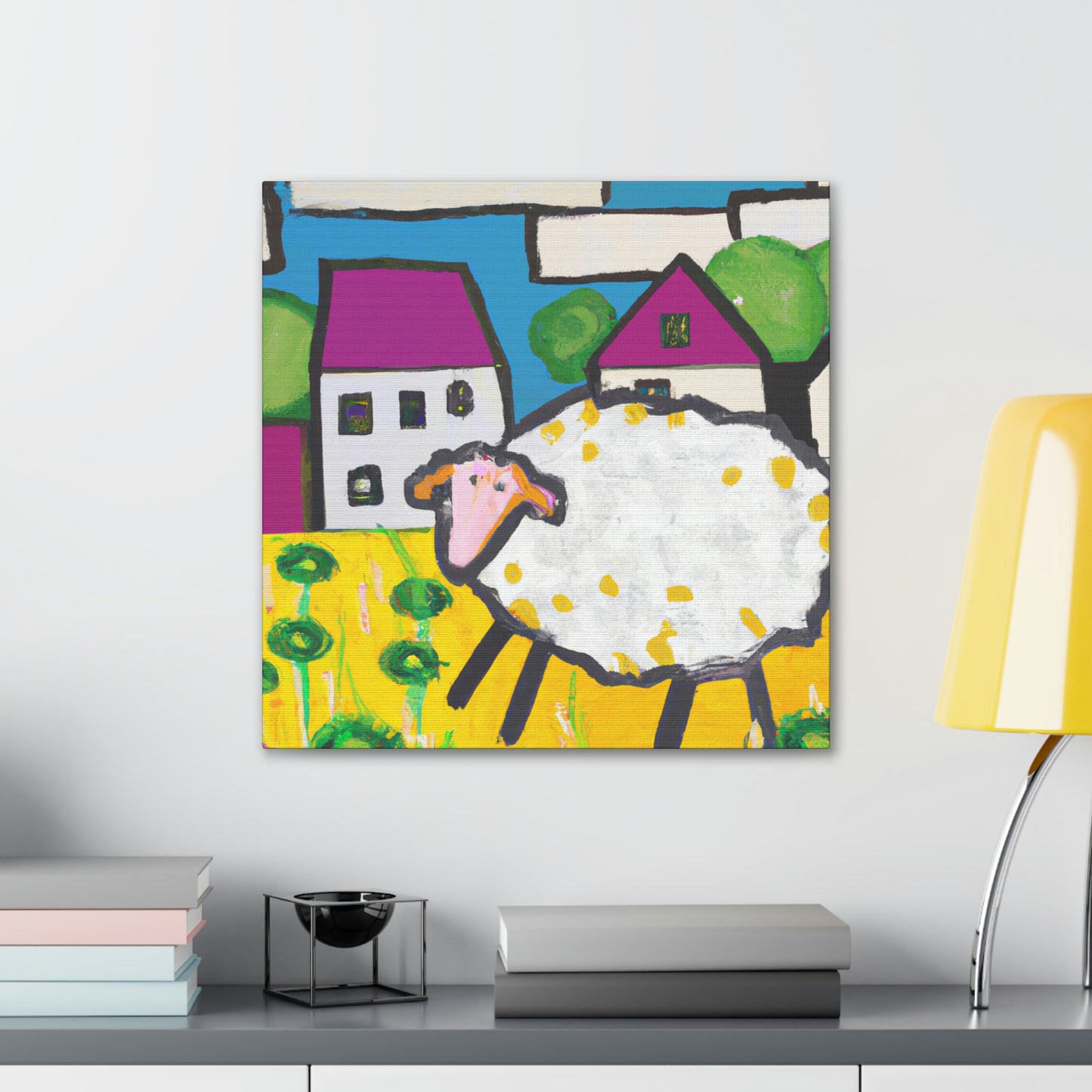 "Sheep in Splendid Hues" - Canvas