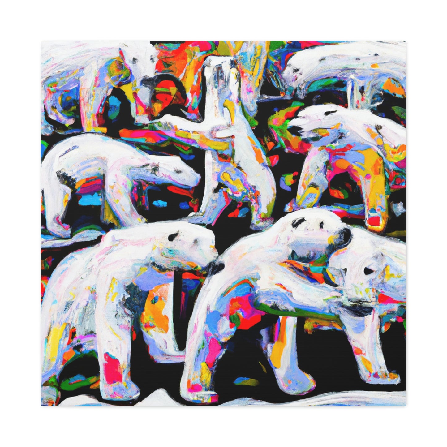 Polar Bears Snowdrifts - Canvas