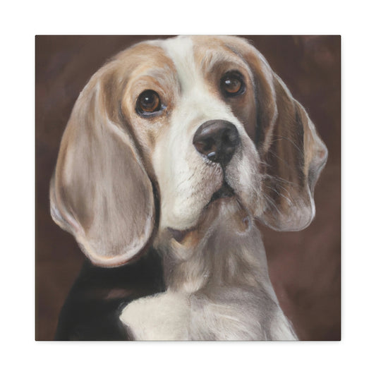 A Beagle's Regal Gaze - Canvas