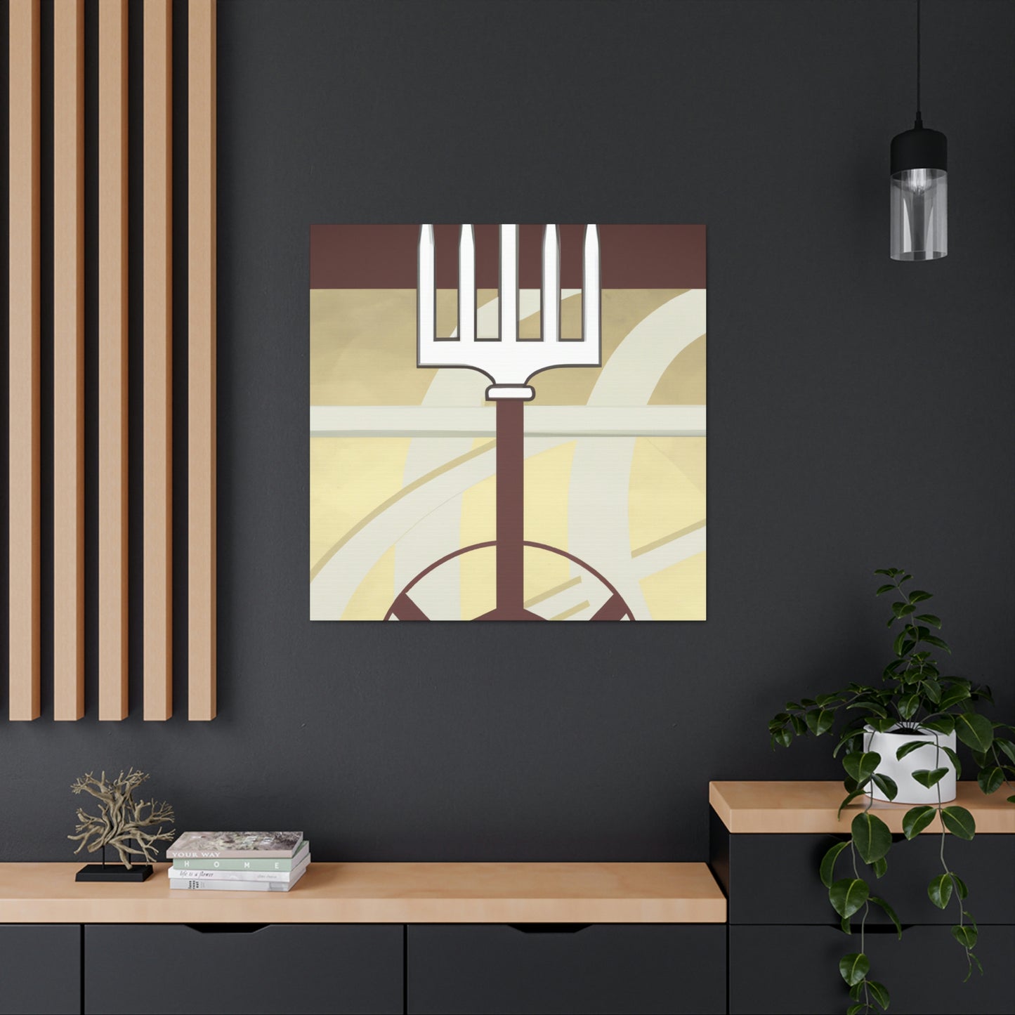 "Flamboyant Deco Pitchfork" - Canvas