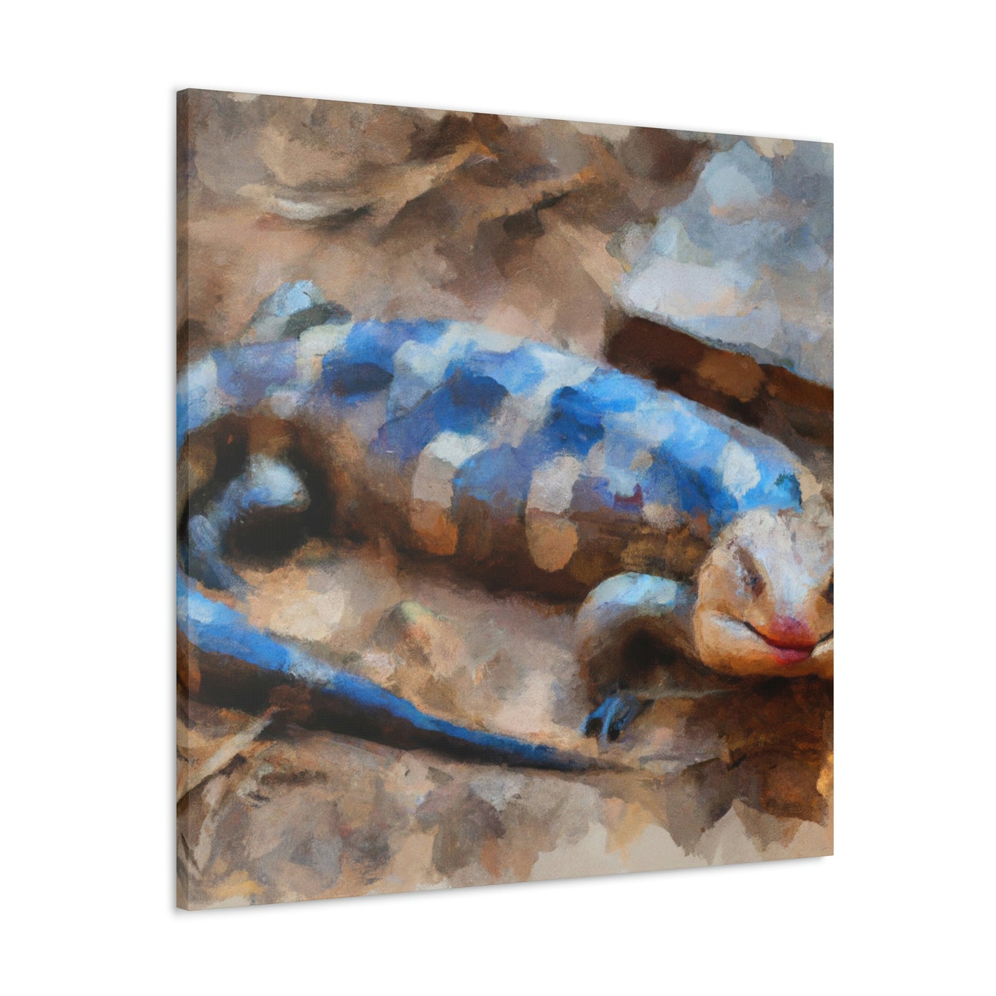 "Blue-Tongued Skink Dreaming" - Canvas