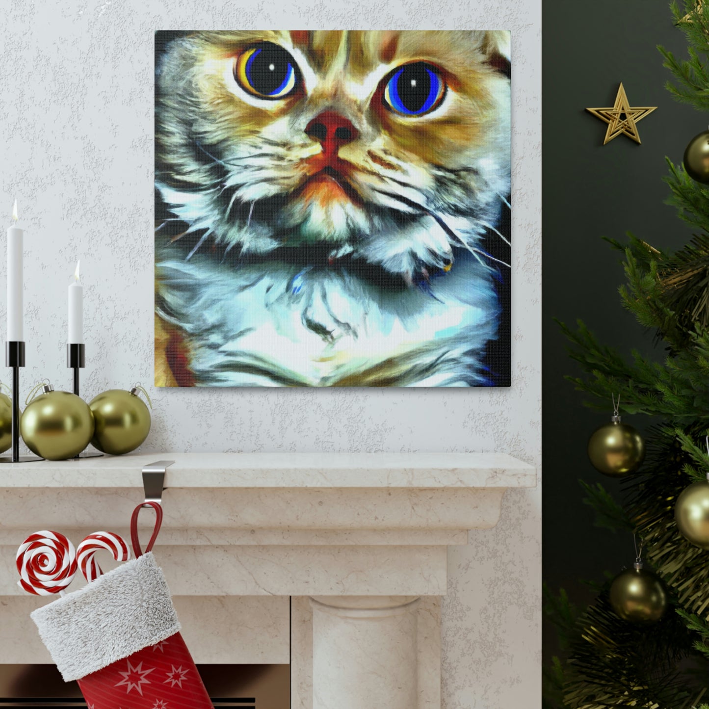 Feline Furry Enchantment - Canvas