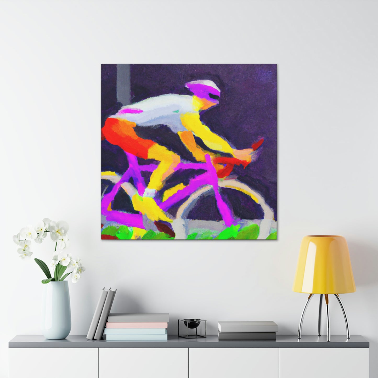 Bicycling in Minimalism - Canvas