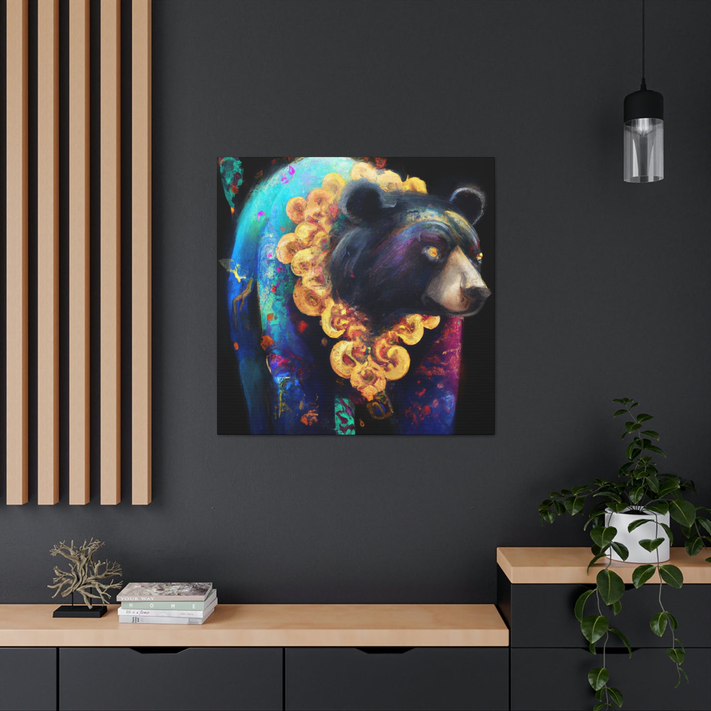 Asiatic Black Bear Gleaming - Canvas