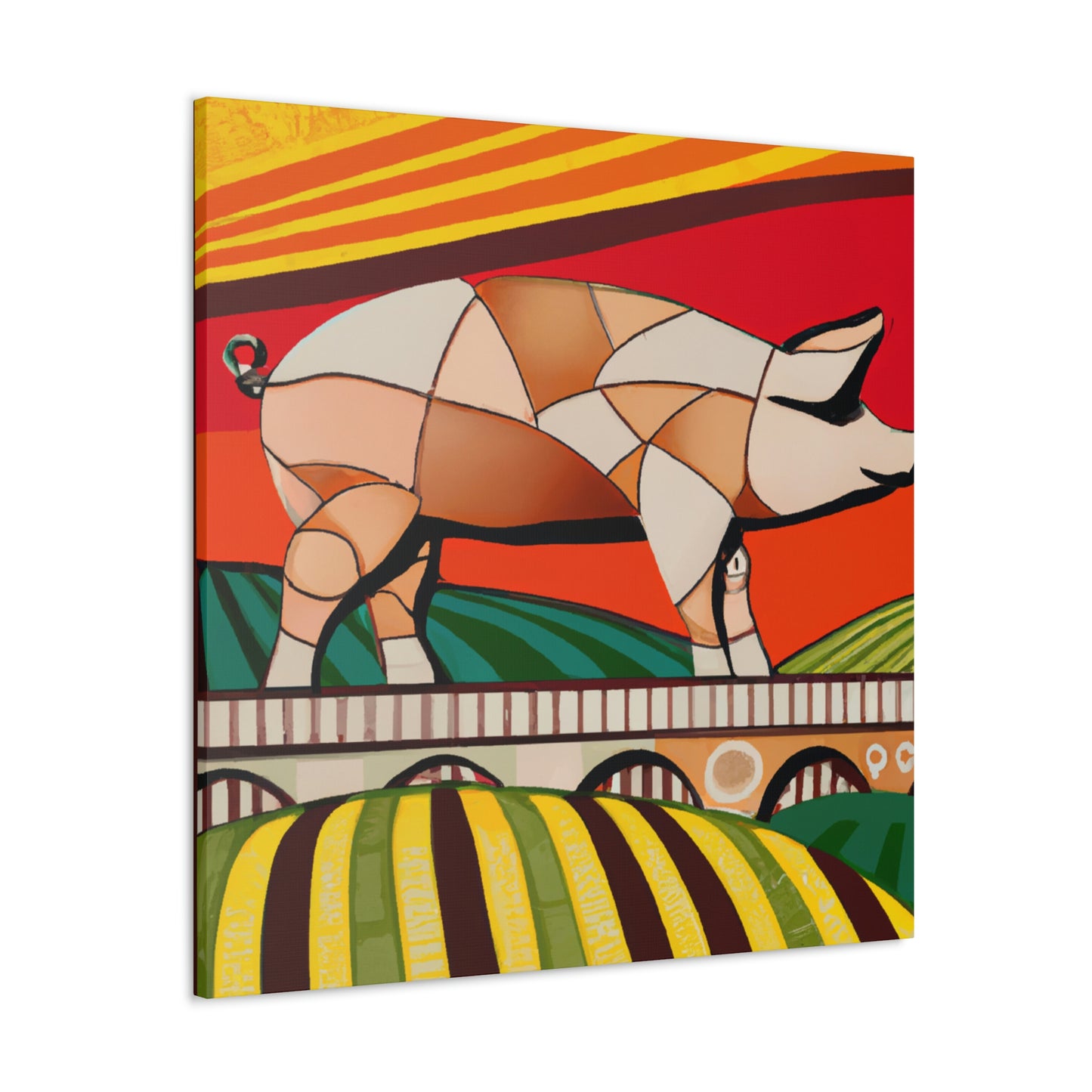 "Pig in Pinstripe Suits" - Canvas