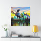 Moose in Art Deco - Canvas