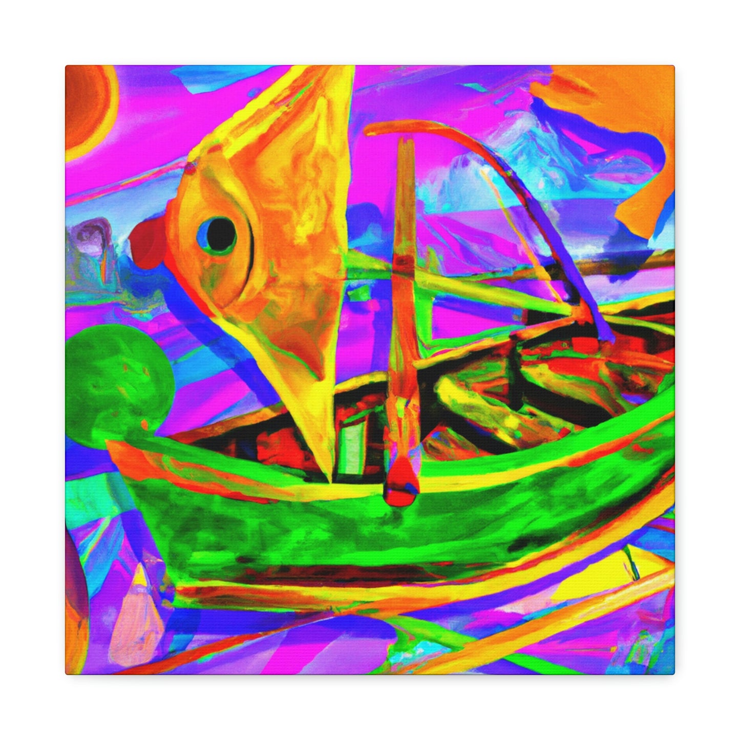 Fishing Boat Adrift. - Canvas