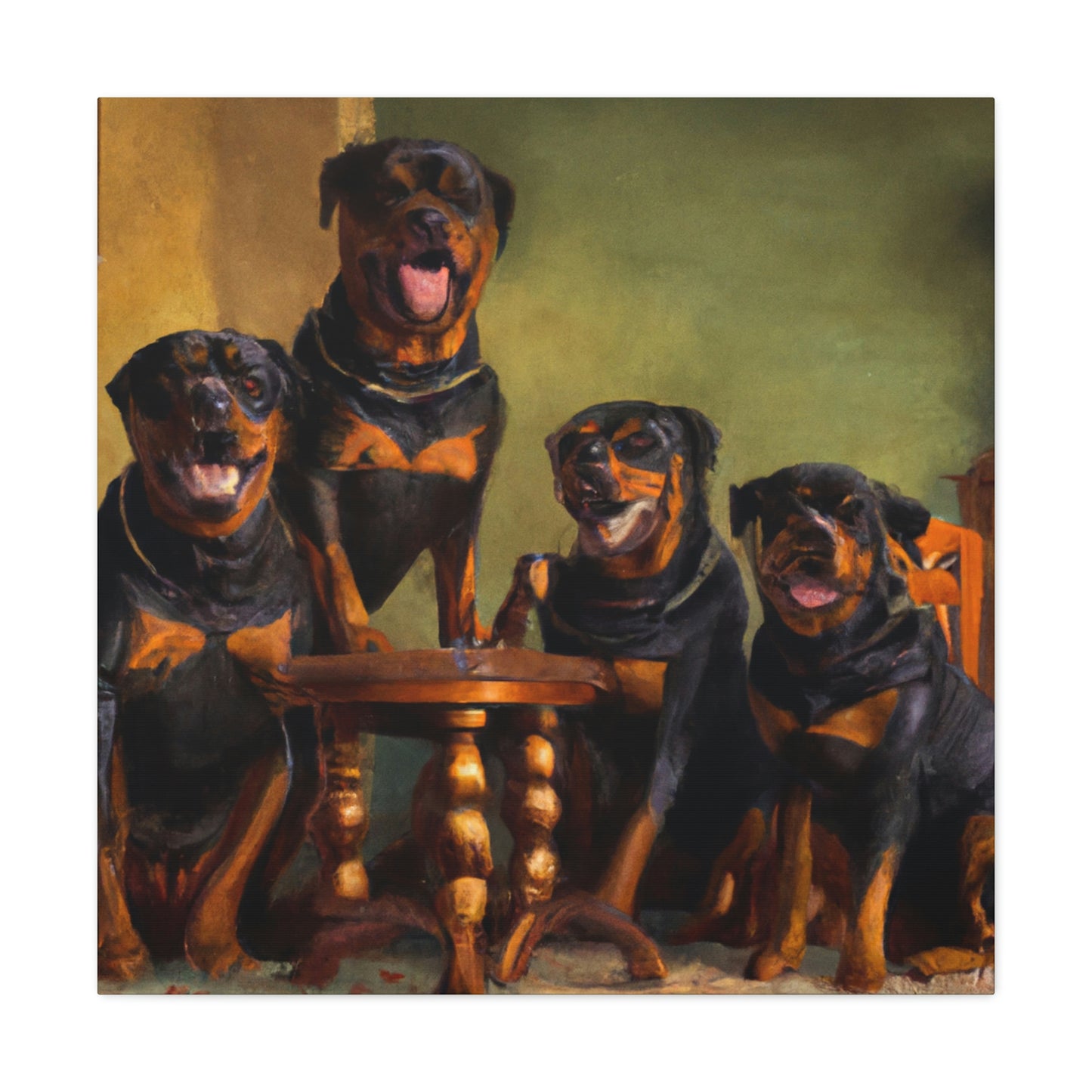 A Rottweiler's Regard - Canvas