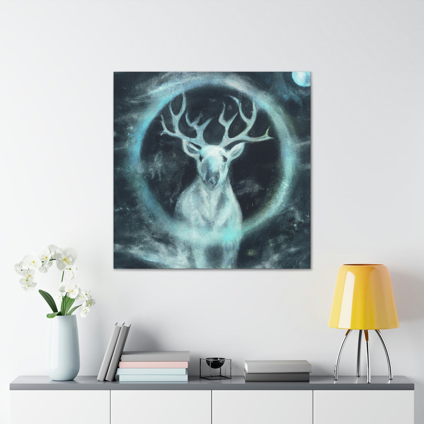 Reindeer in Moonlight - Canvas