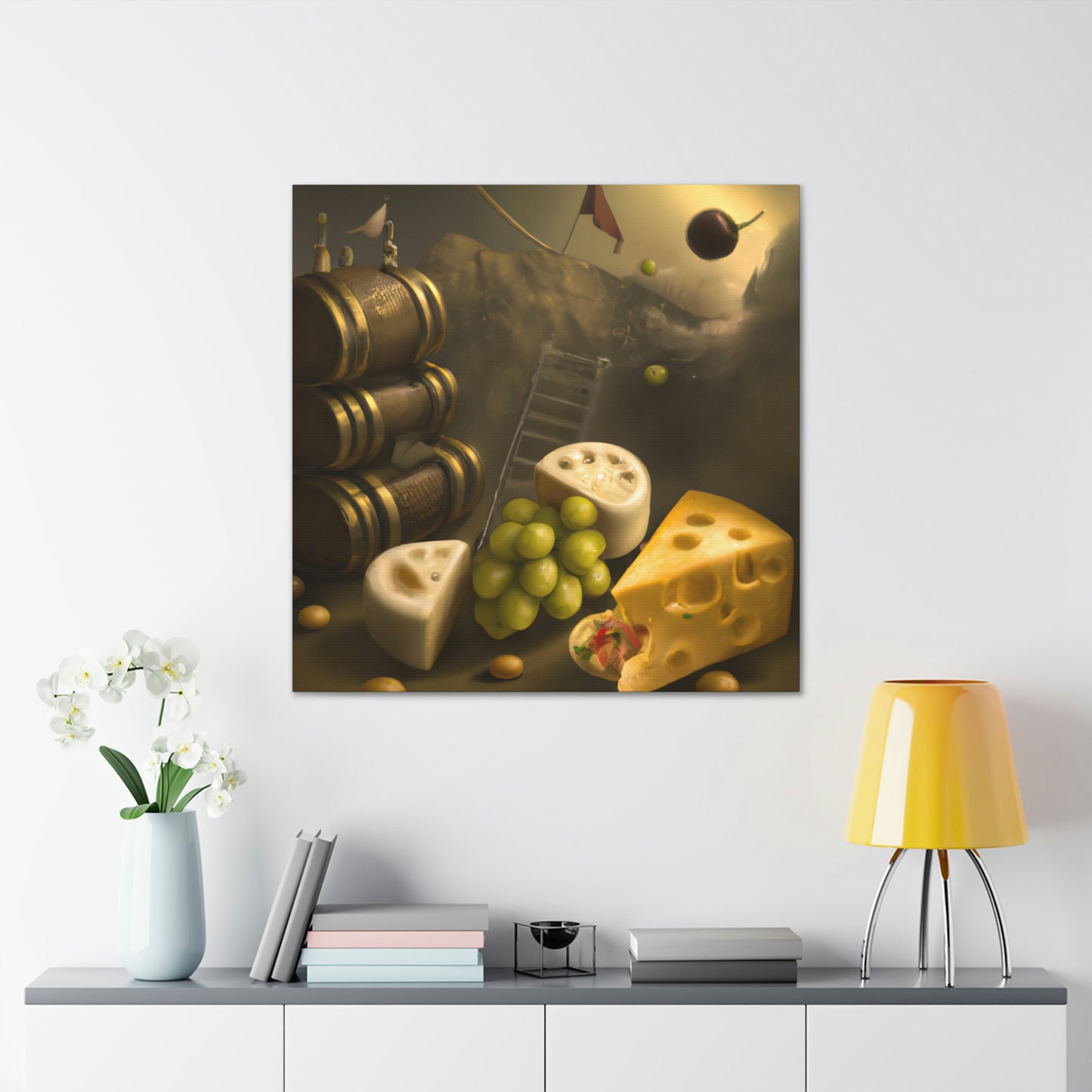 "Cheese Grapes Steampunk" - Canvas