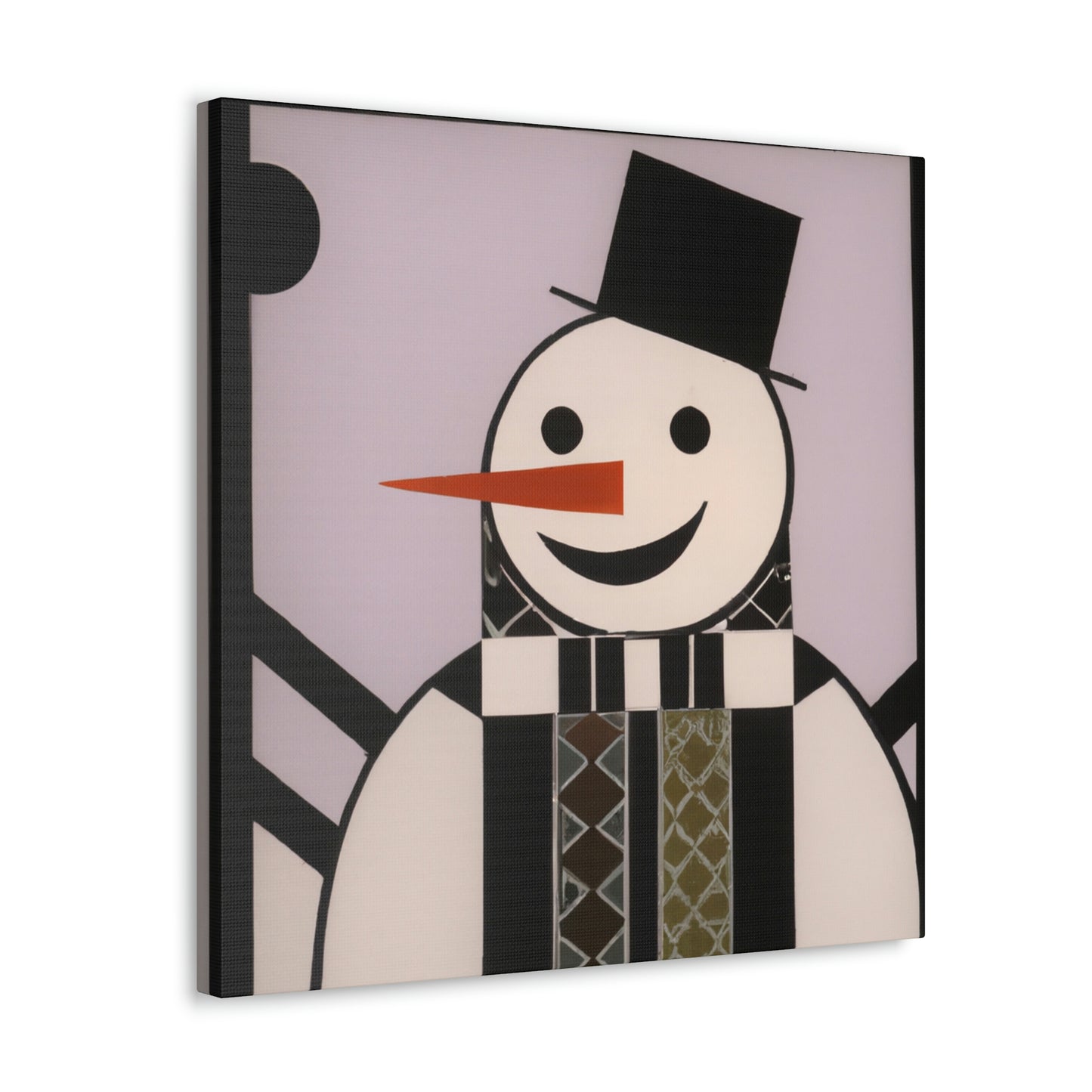 "Frosty Art Deco Snowman" - Canvas