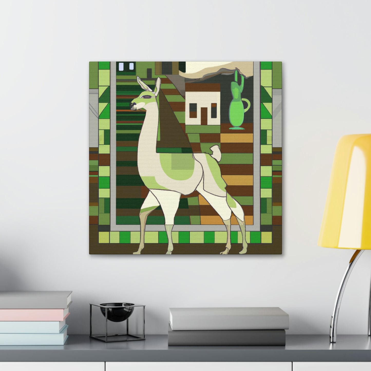 "Llama Art Deco Dream" - Canvas