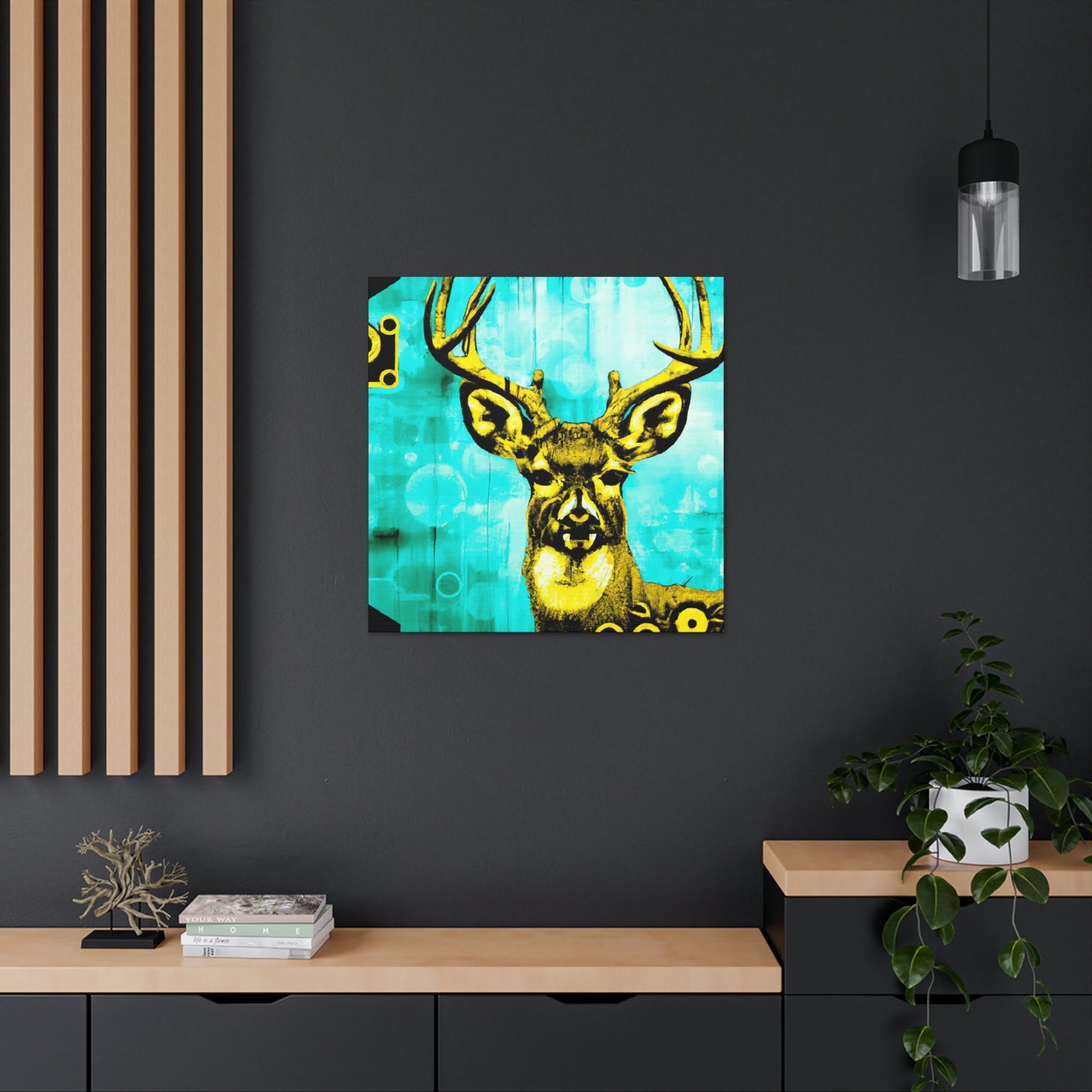 "Deer on a Steam Train" - Canvas