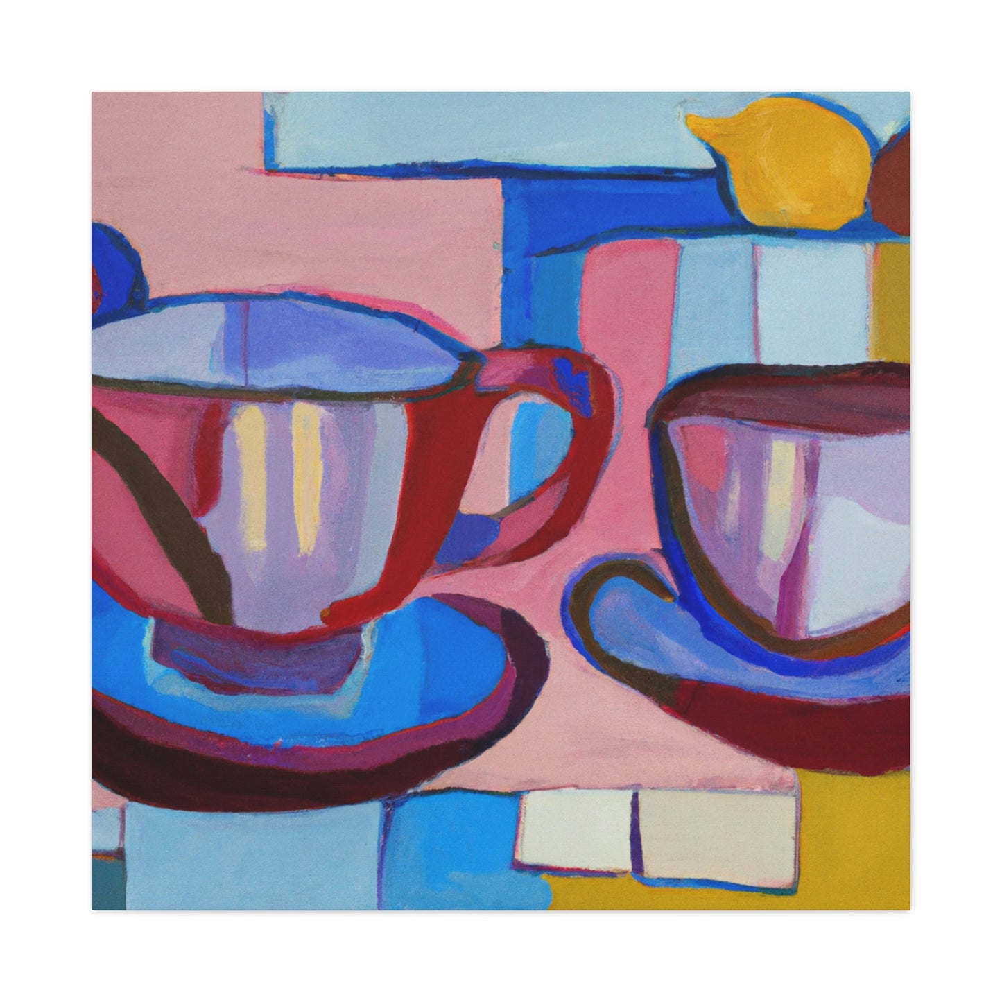 "Tea Cups in Movement" - Canvas