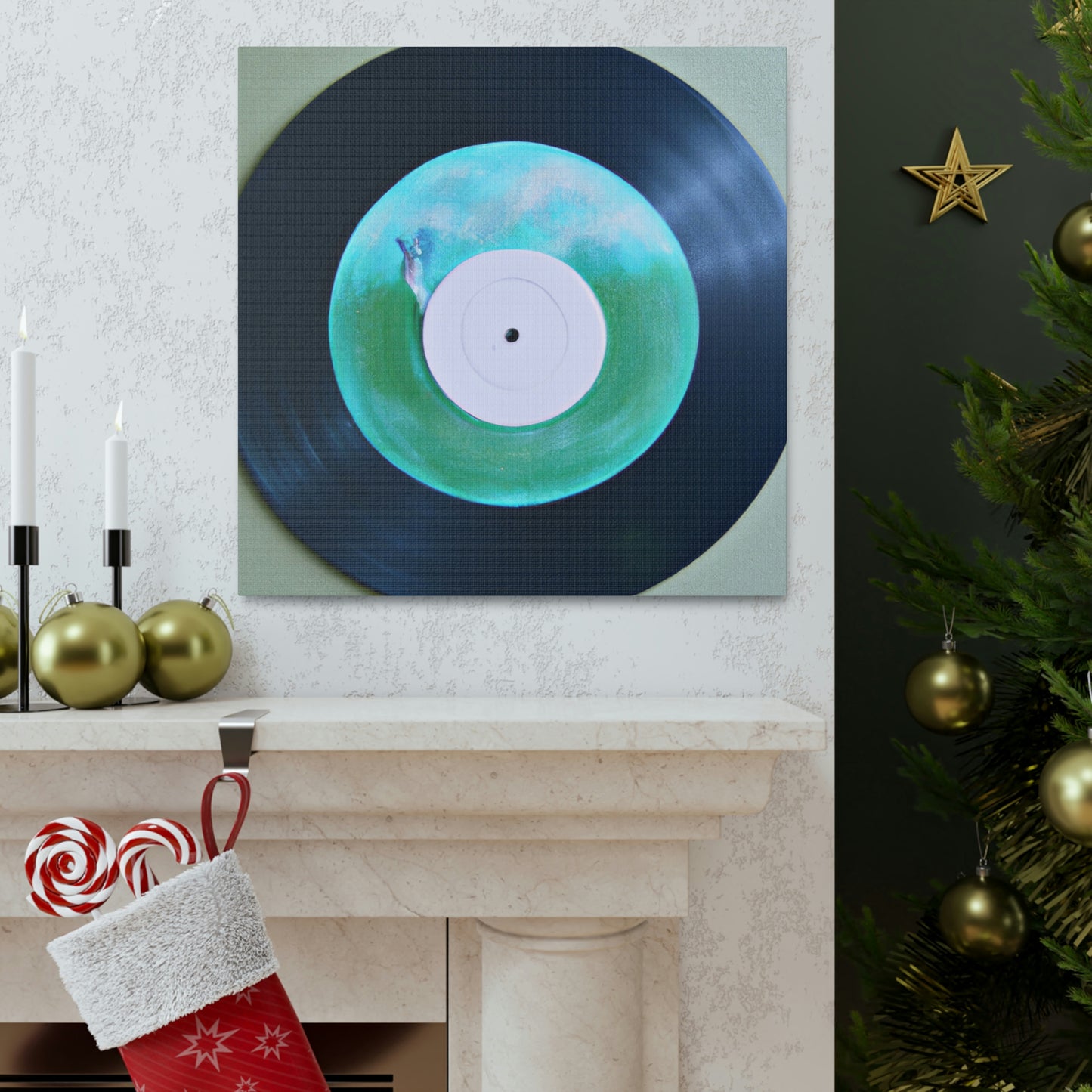 "Vinyl Record Dreamscape" - Canvas