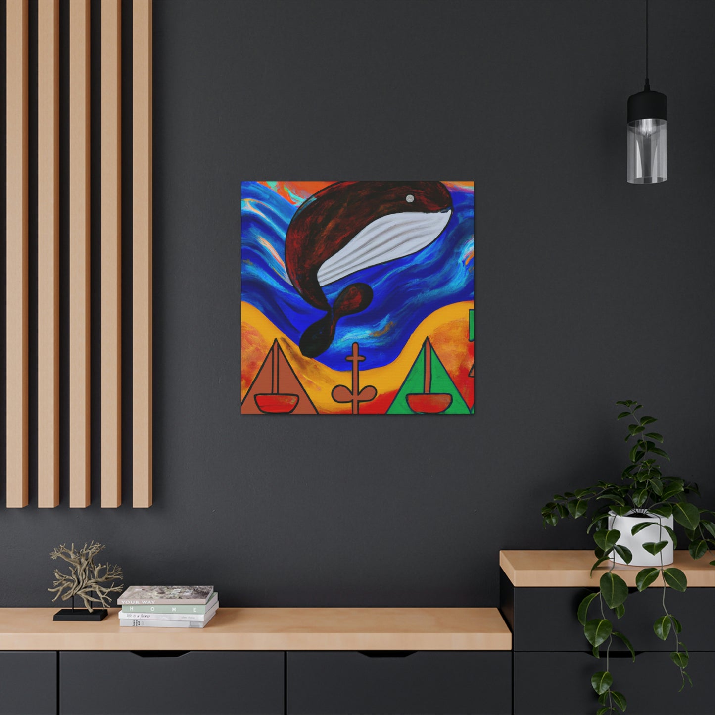 Whales in Blue Skies - Canvas