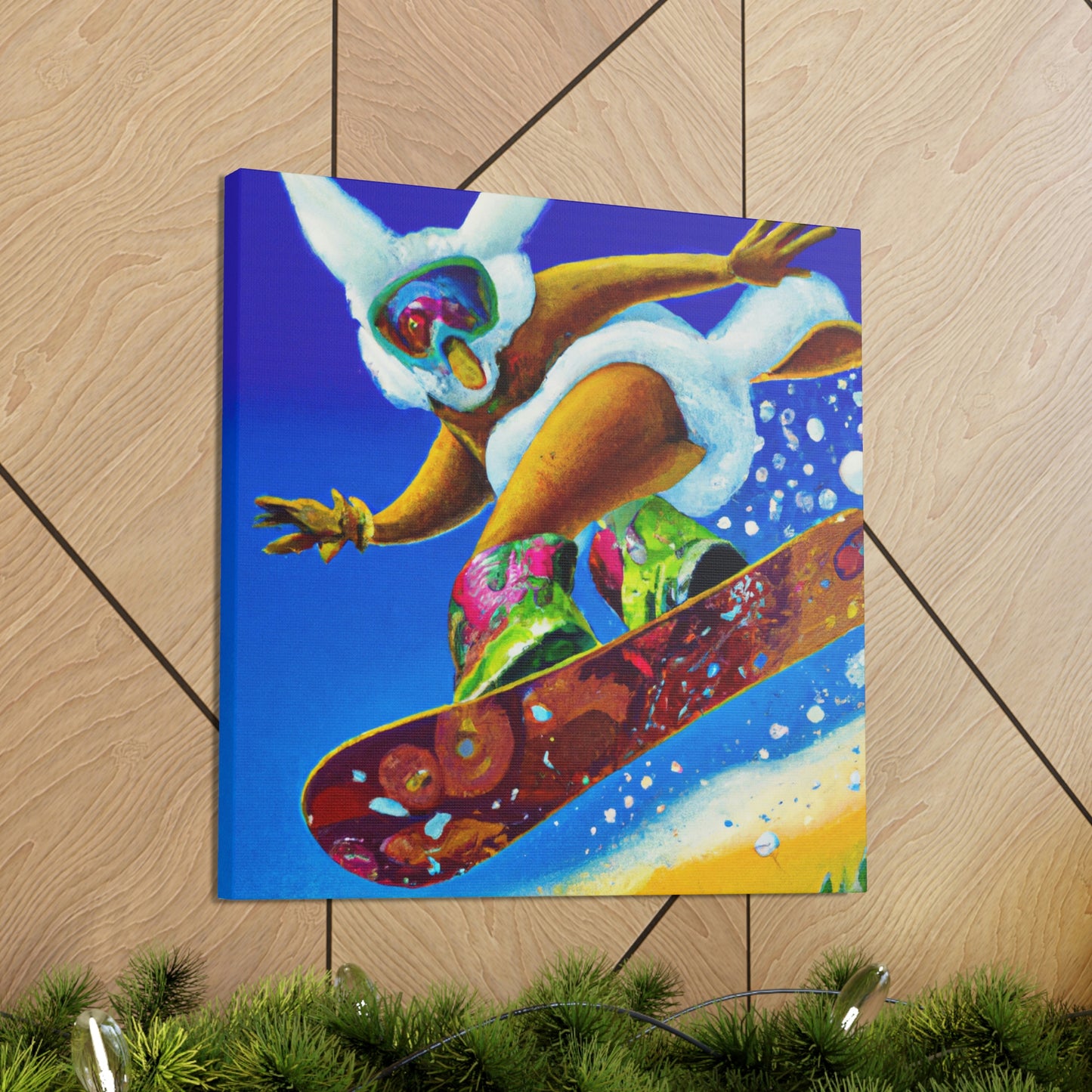 "Snow Boarding Deco Splendor" - Canvas