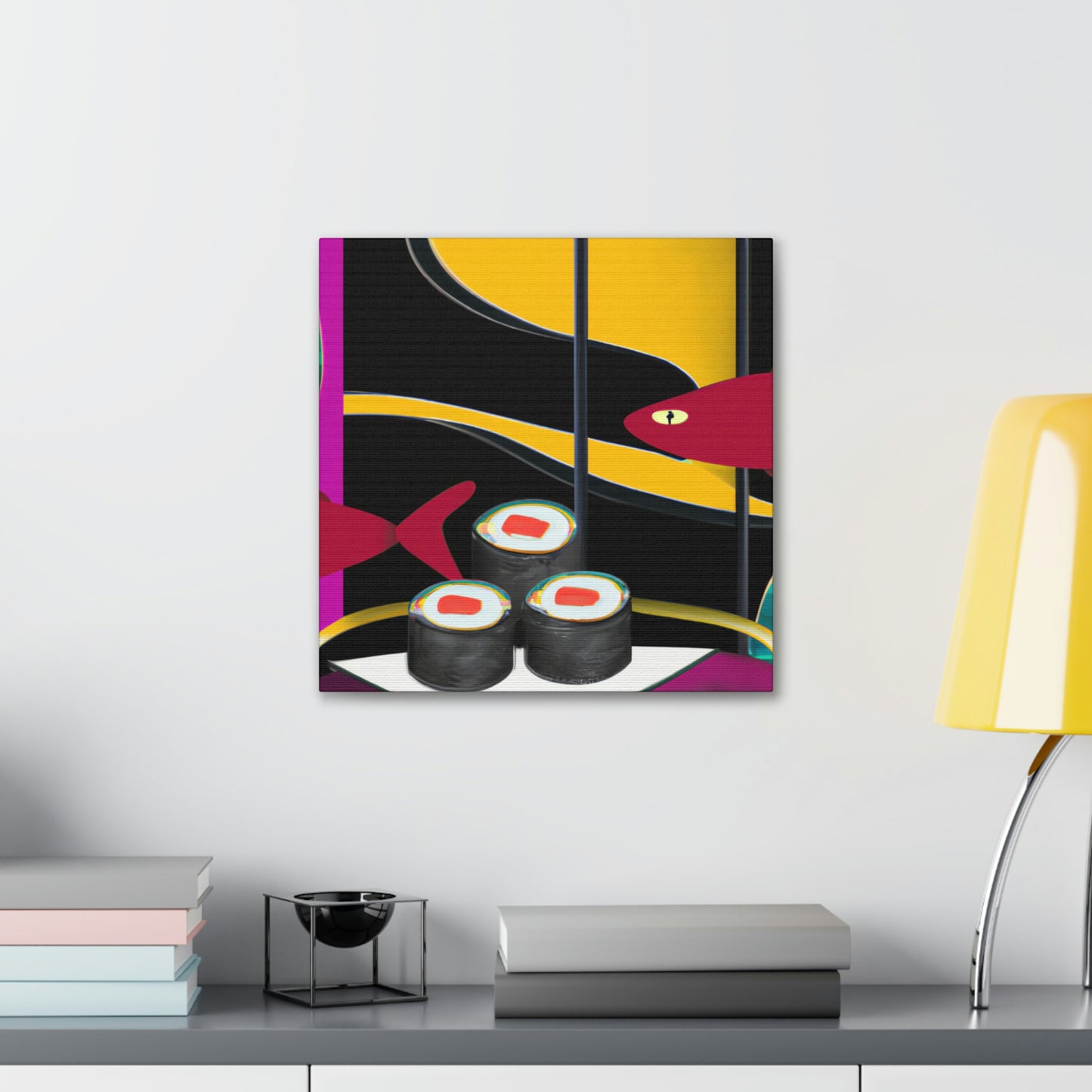 "Rolling Wave of Sushi" - Canvas