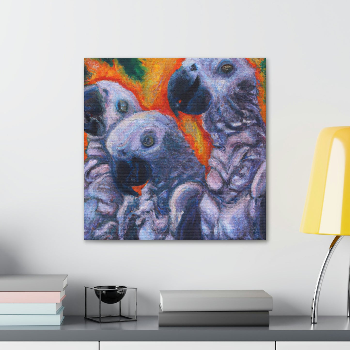 African Greys Celestial Arising - Canvas