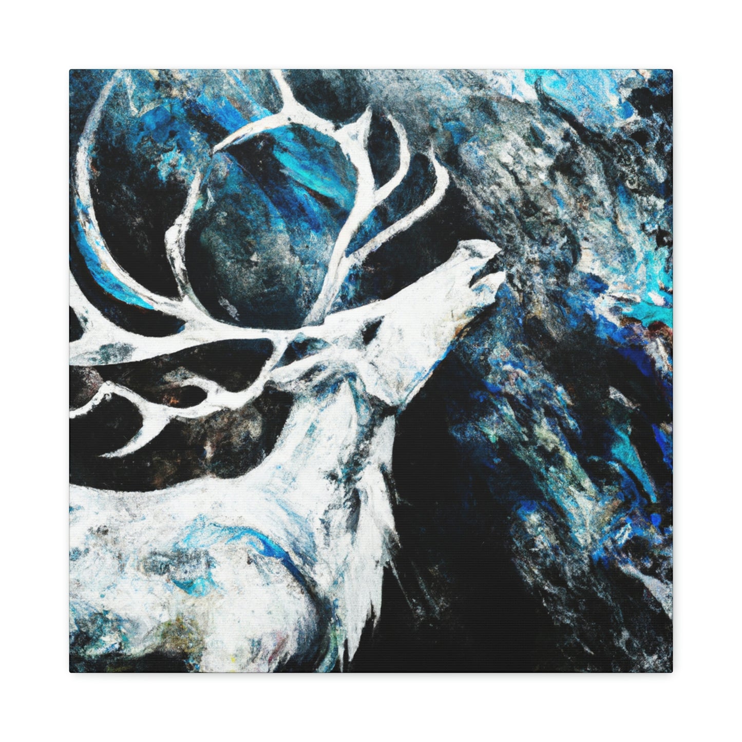 "Reindeer Abstract Expression" - Canvas