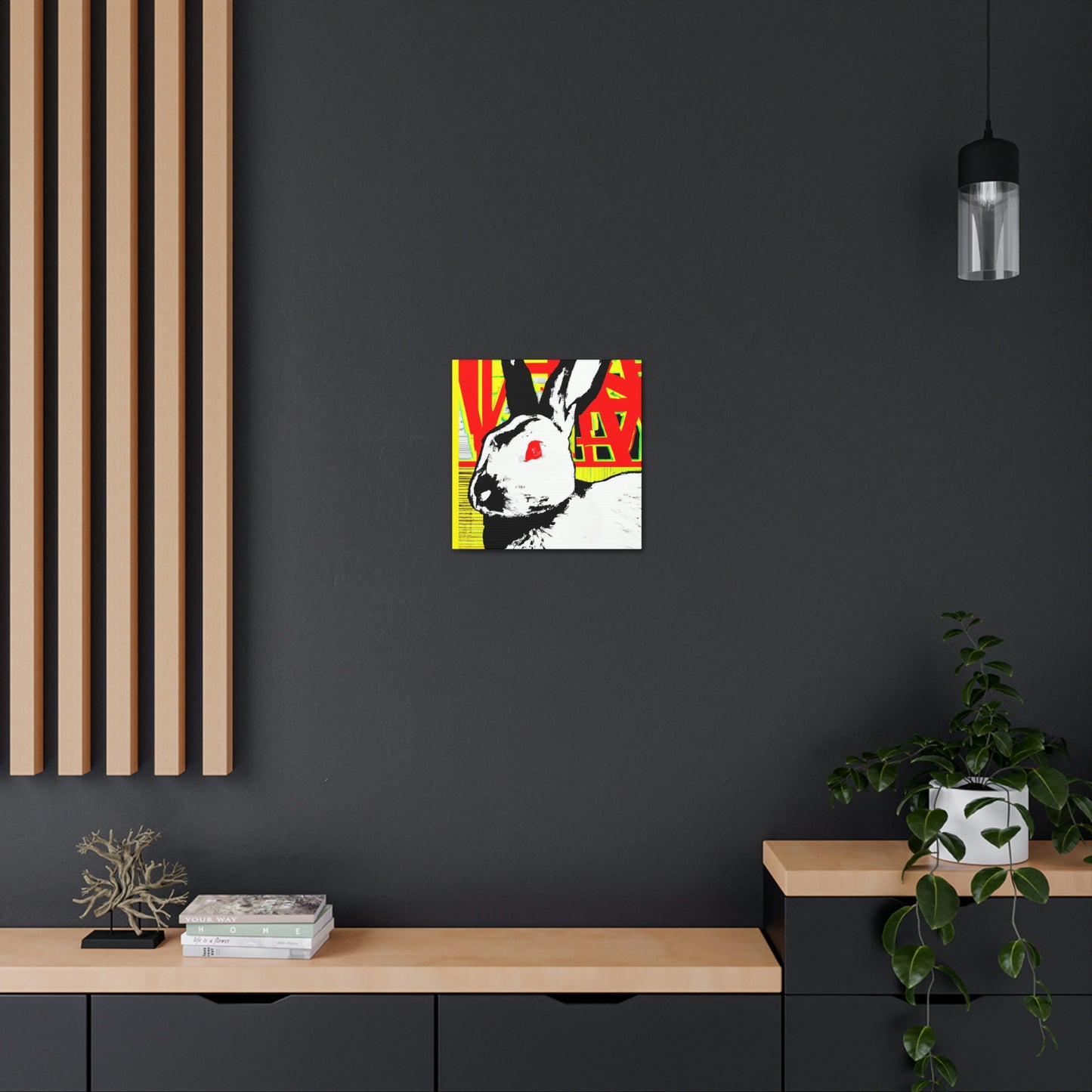 Rabbit in Moonlight Glow. - Canvas