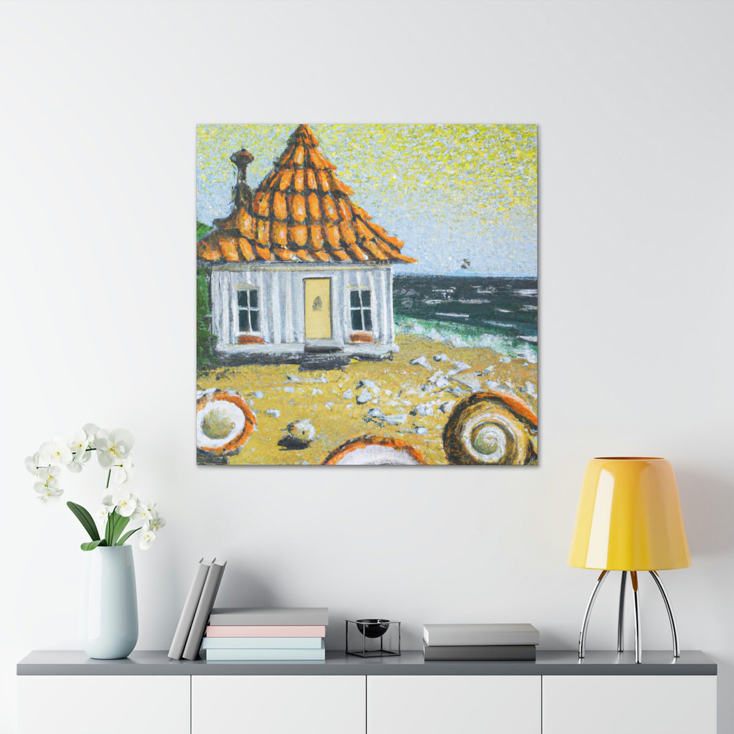 "Beach Hut in Baroque" - Canvas