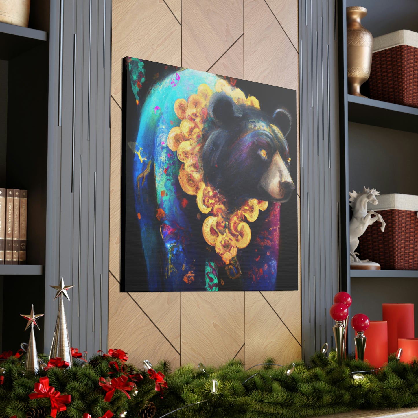 Asiatic Black Bear Gleaming - Canvas