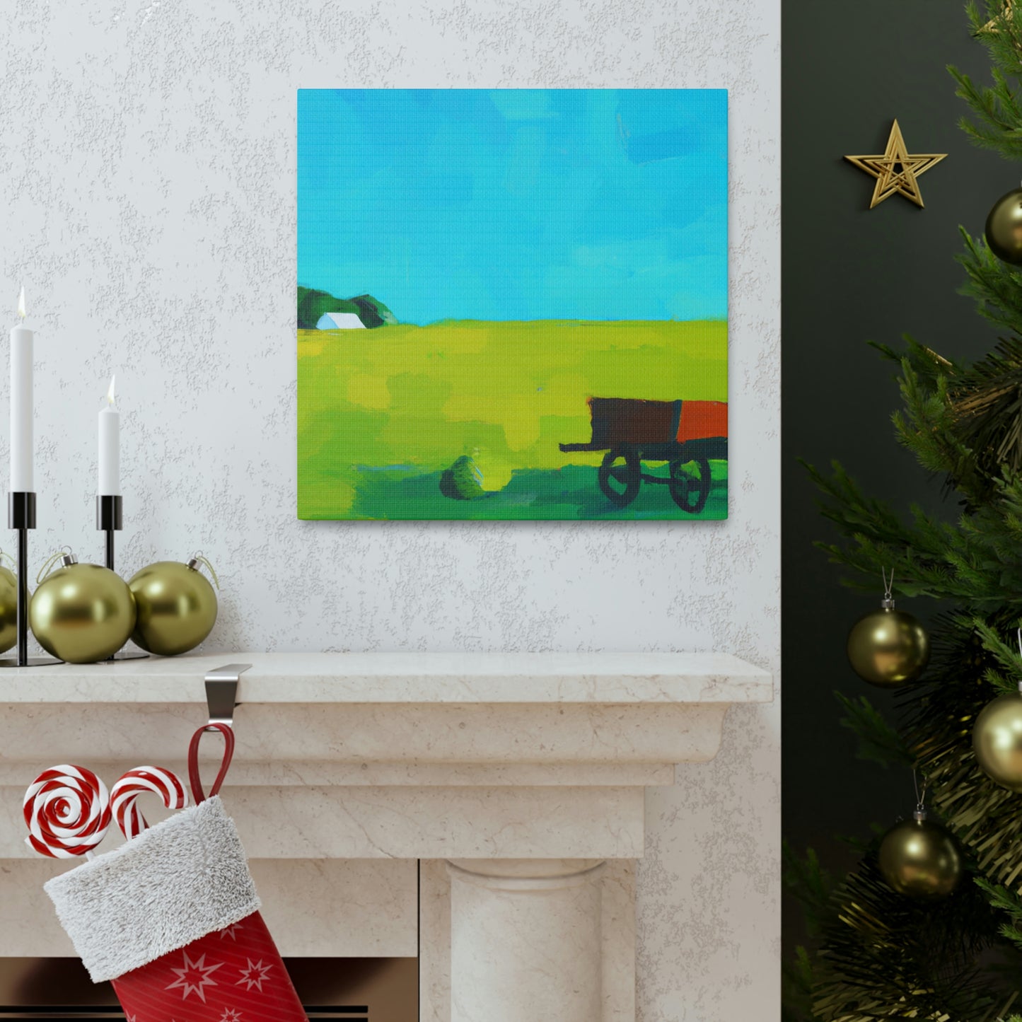 "Hay Wagon Minimalism" - Canvas