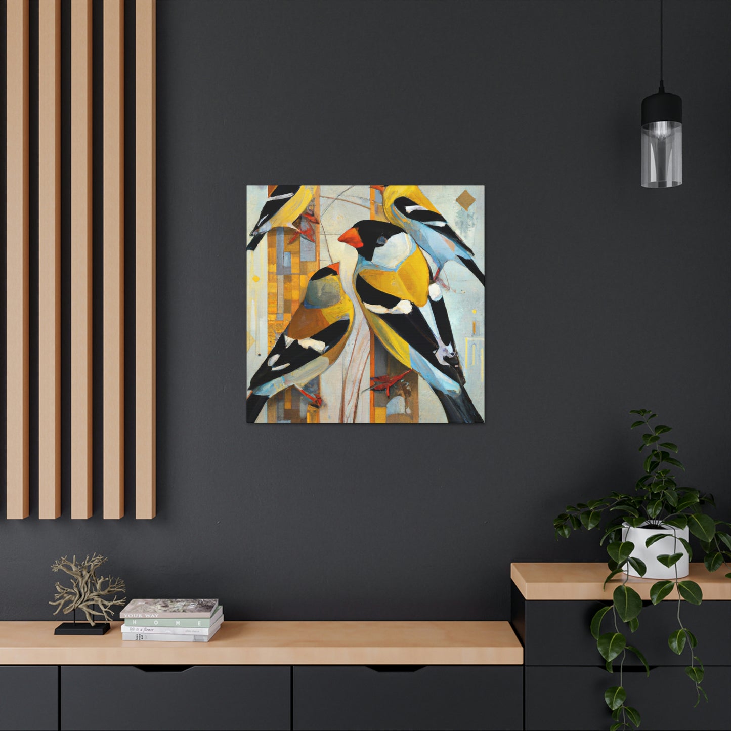 "Goldfinch in Deco Style" - Canvas